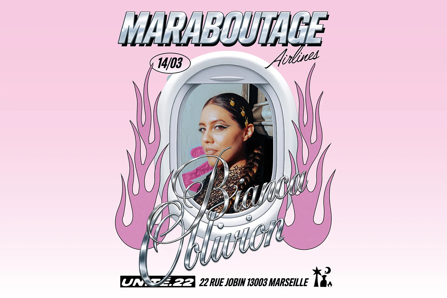 Maraboutage Airlines X Bianca Oblivion @ Unité22 Cover