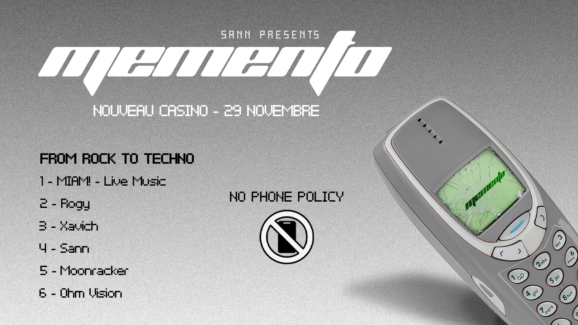 Memento - From Rock To Techno - Nouveau Casino [No Phones] Cover