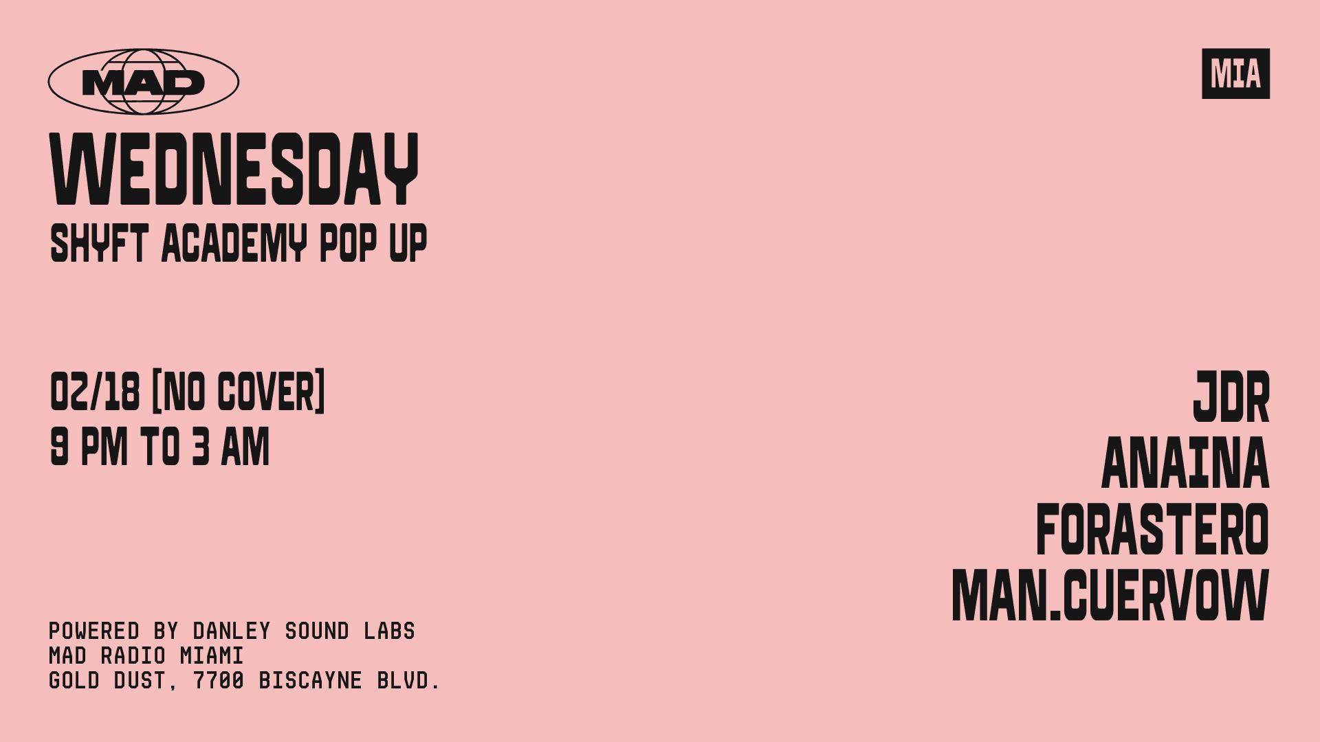 Shyft Academy Pop Up: Jdr, Anaina, Forastero, Man.Cuervow Cover