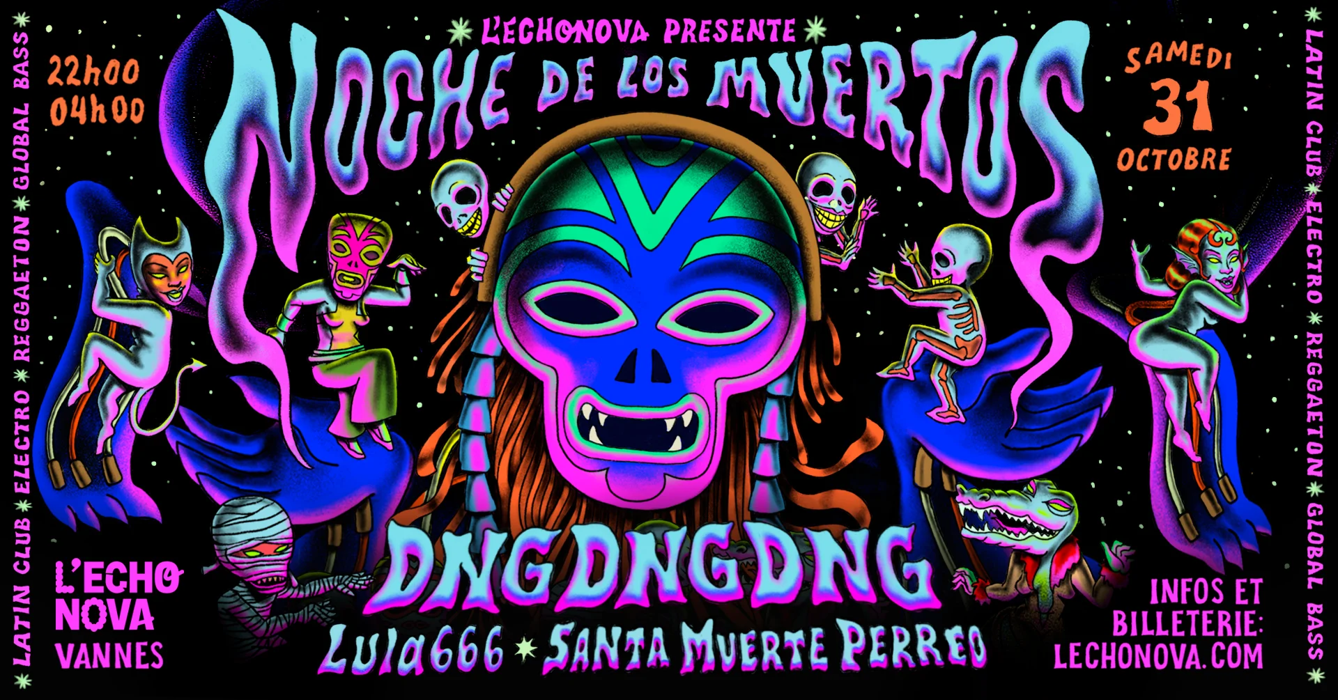 Noche De Los Muertos : Dngdngdng + Lula666 + Santa Muerte Cover