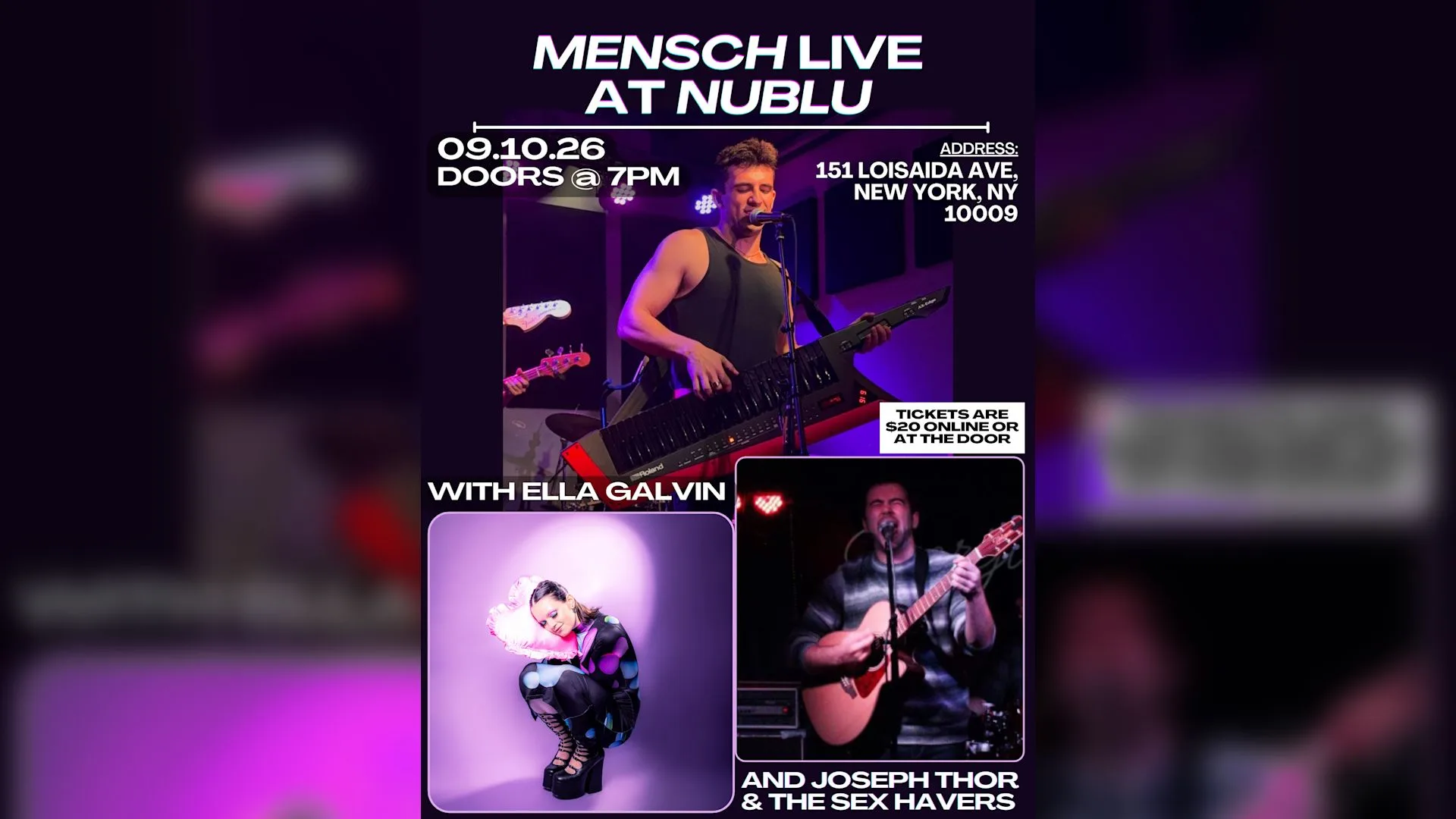 Mensch With Ella Galvin And Joseph Thor & The Sex Havers Cover