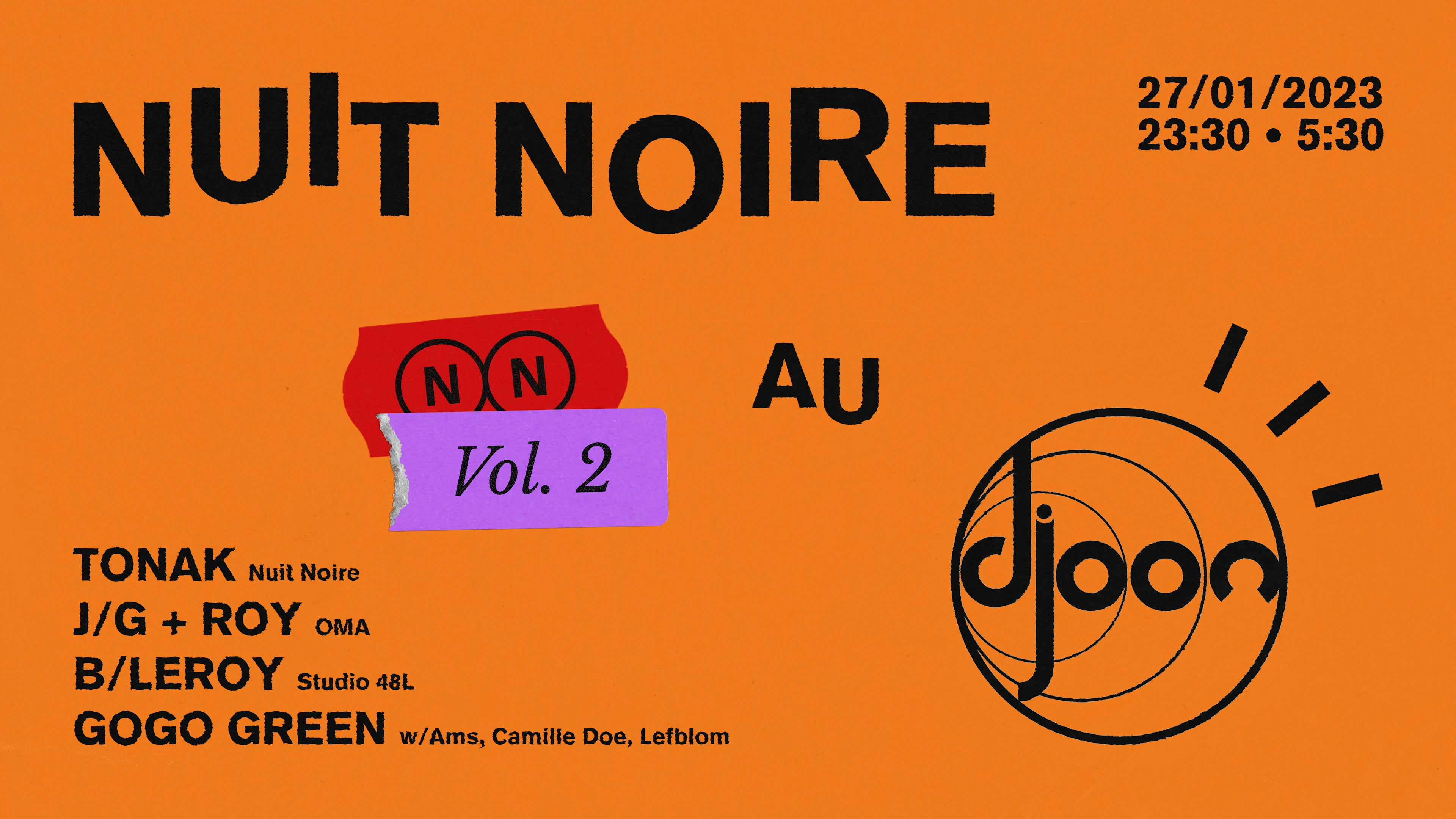 Nuit Noire Invite Gogo Green, Oma, Tonak & B/Leroy @Djoon Cover