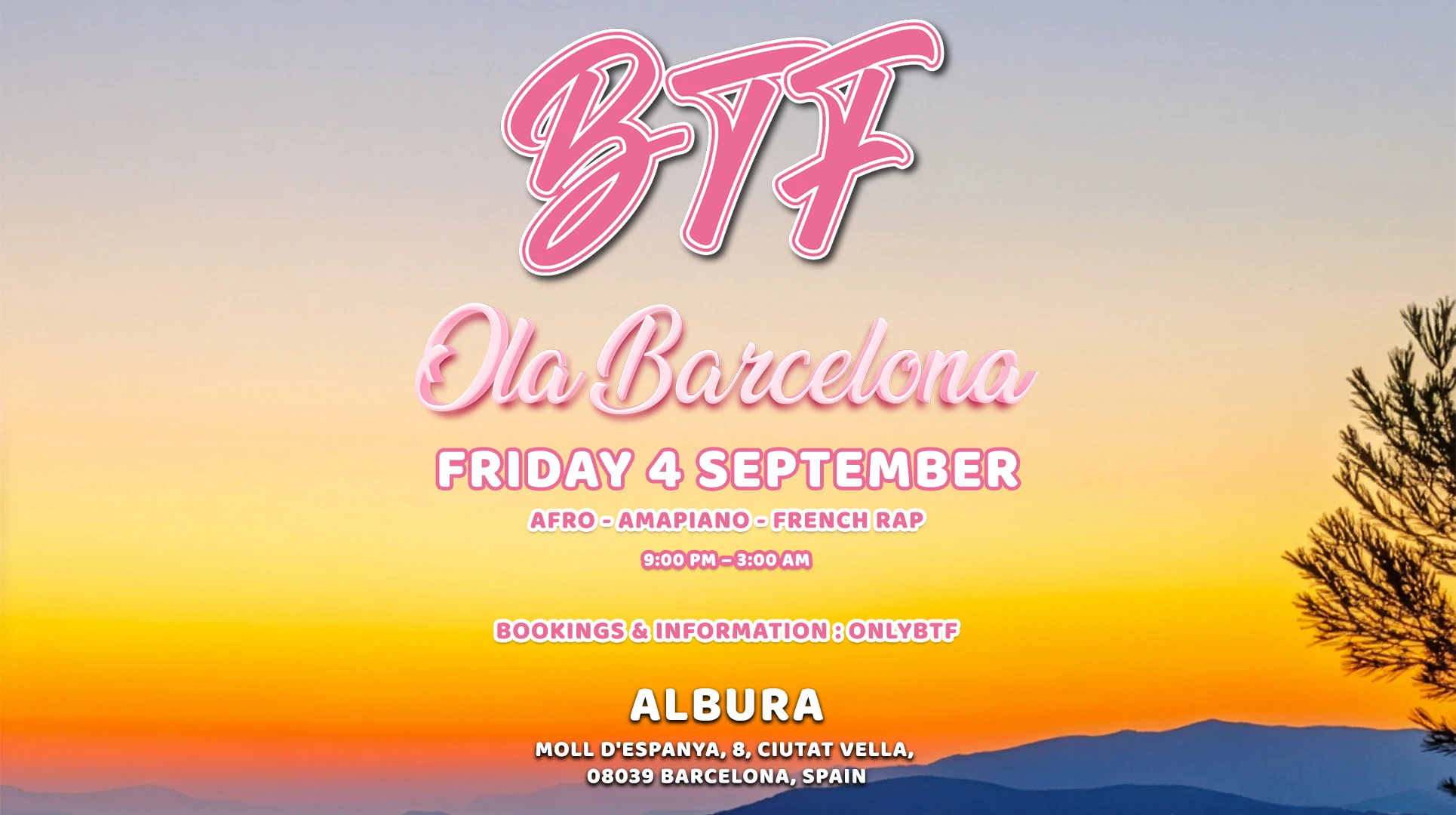 Btf : Ola Barcelona, Barcelona · Bilhetes Shotgun