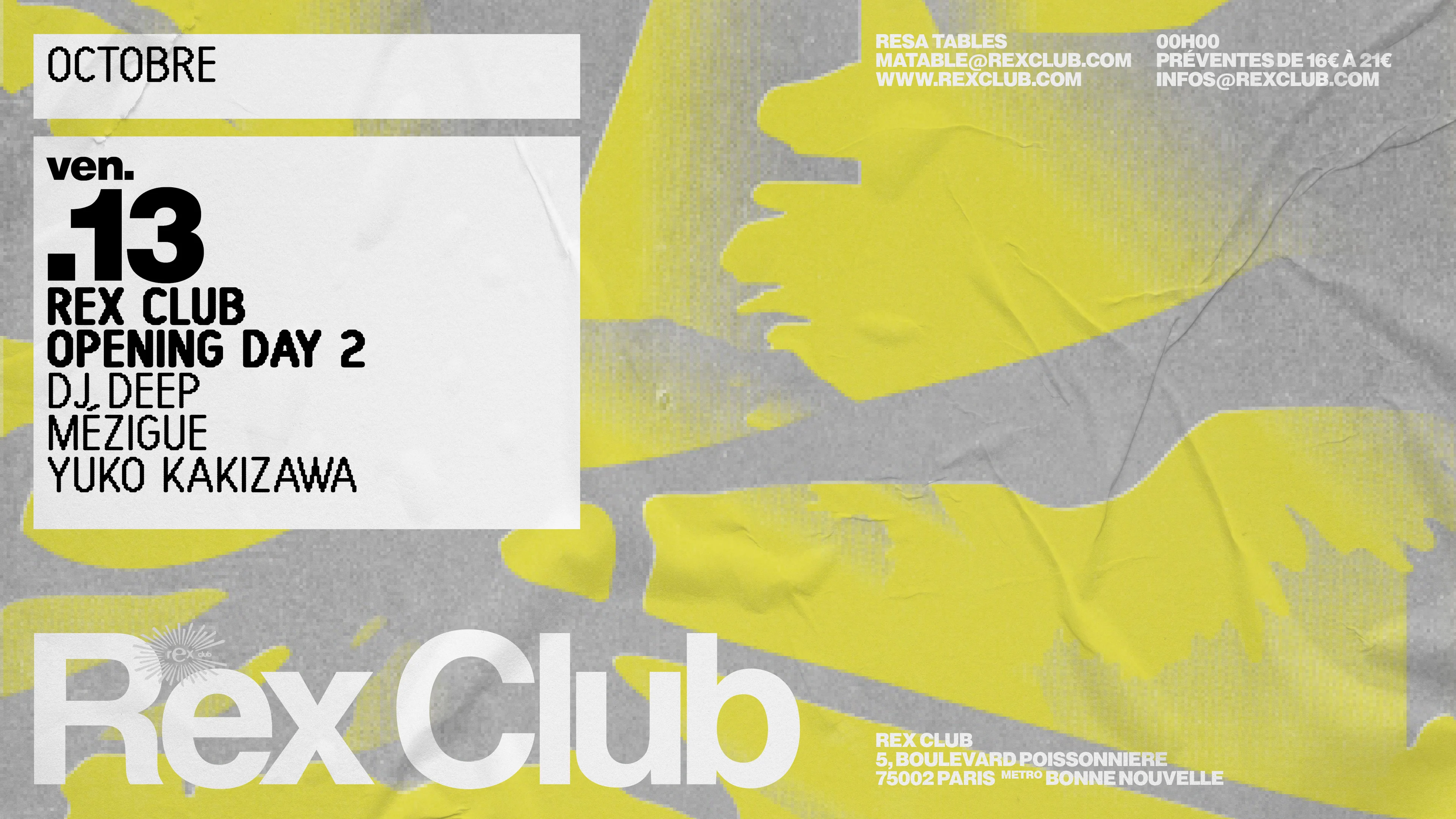 Rex Club Re Opening Day #2 : Dj Deep,  Mézigue Yuko Kakizawa Cover