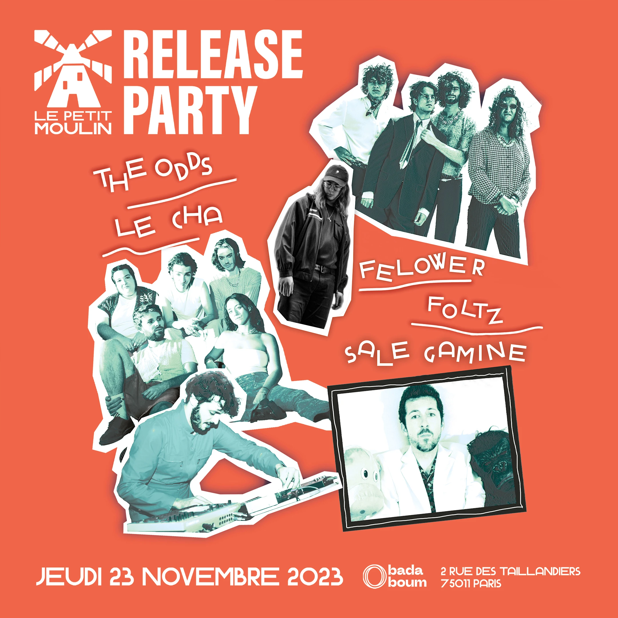 Release Party Le Petit Moulin — The Odds, Felower, Le Cha... Cover