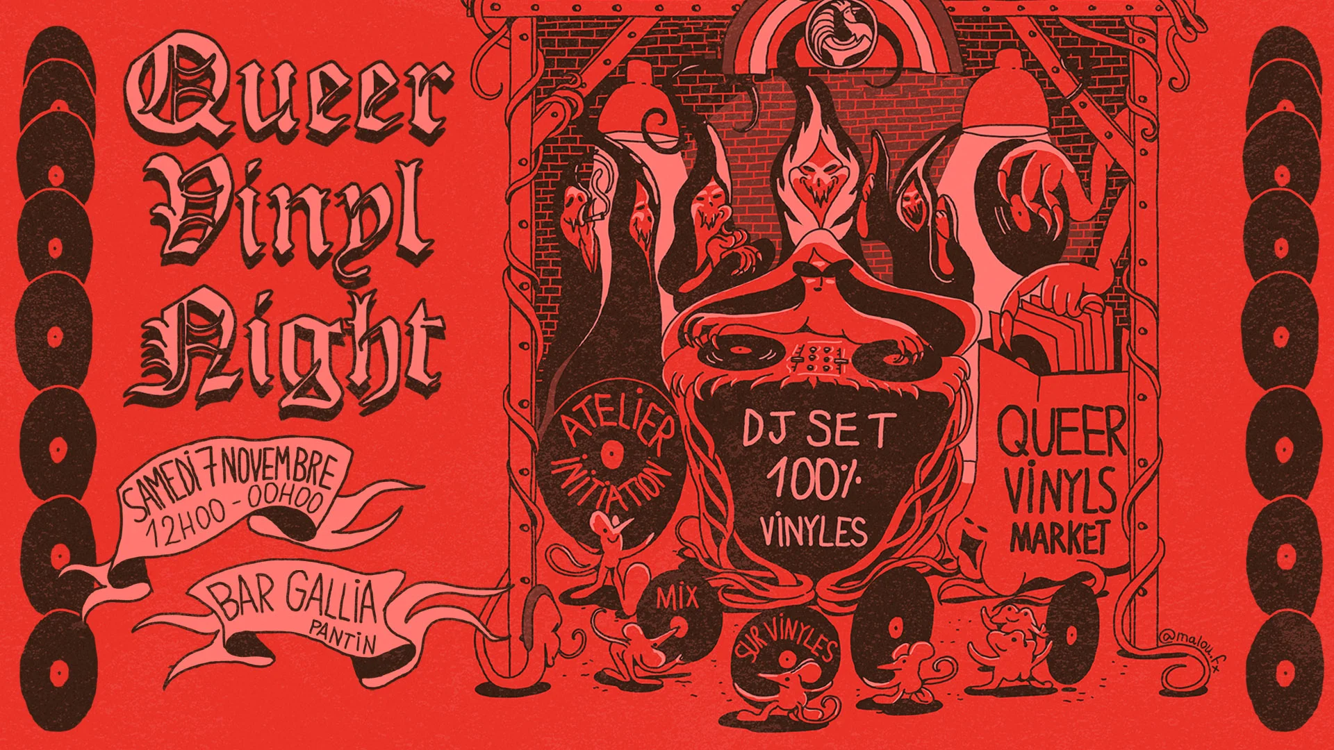 Queer Vinyl Night - Bar Gallia Cover