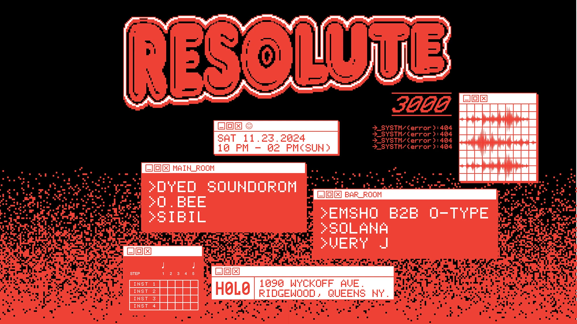 Resolute W/ Dyed Soundorom, O.Bee & Sibil + More Tba Cover