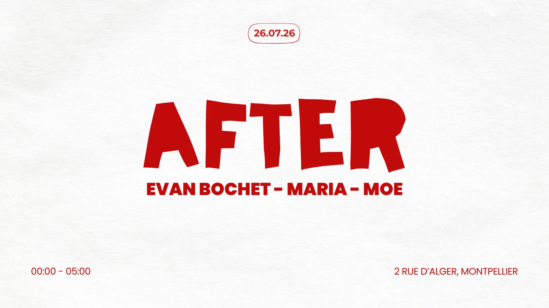 Boum Boum : After (Entrée Gratuite) Cover