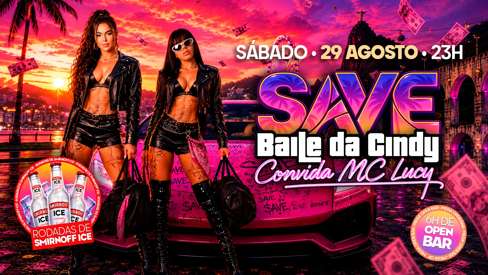 Save | Baile Da Cindy Convida MC Lucy | Open Bar | 2 Pistas Cover