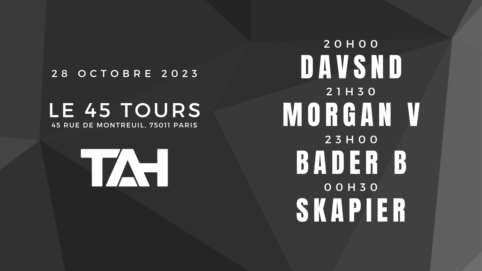 Tah X 45 Tours Cover
