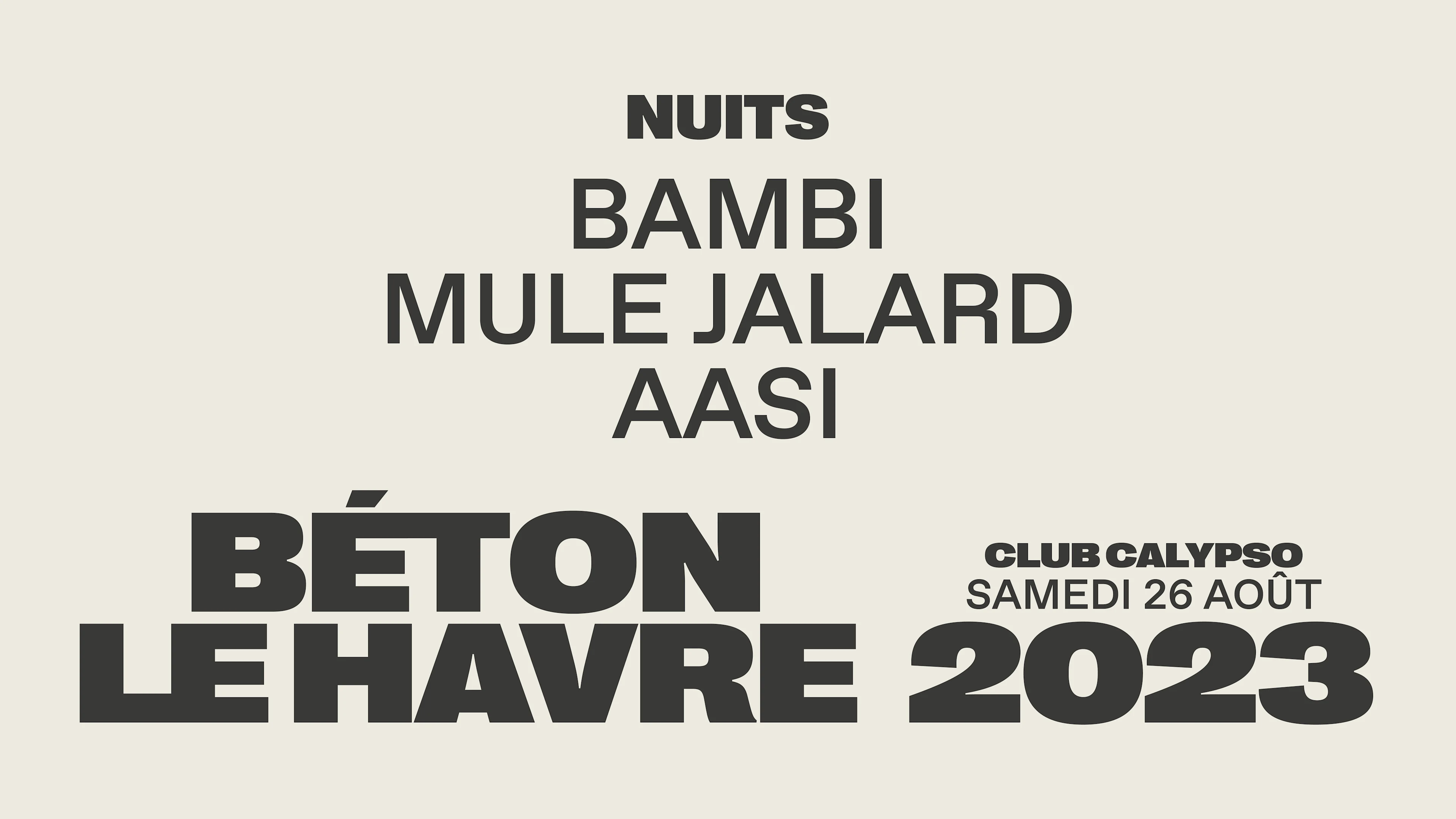 Nuits Béton : Aasi, Bambi, Mule Jalard Cover