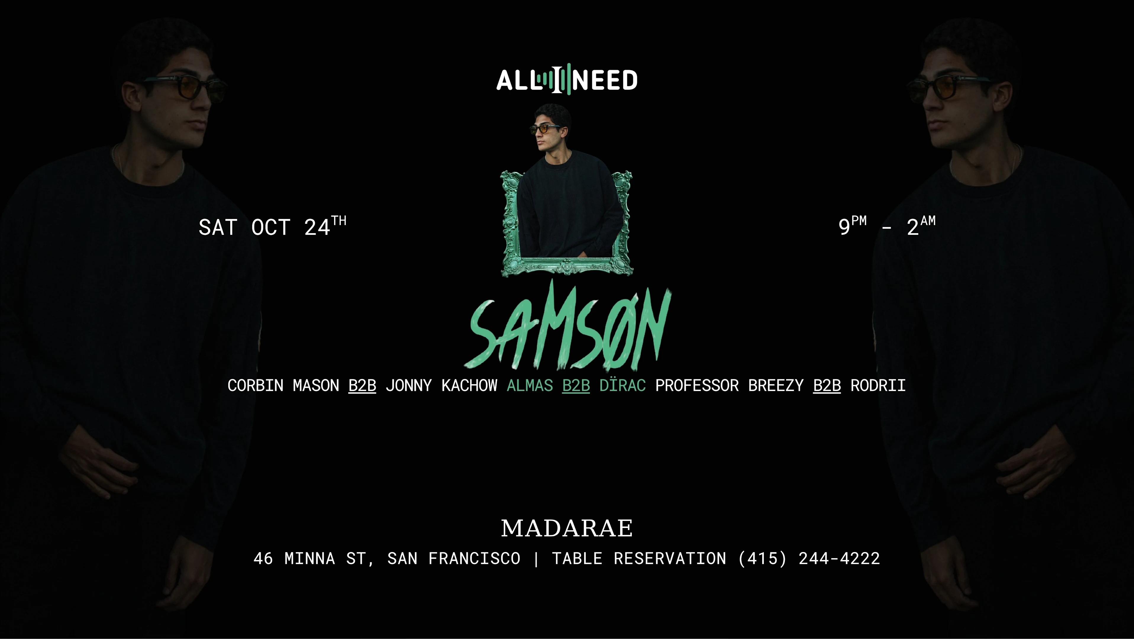 Samson (Tech & Afro House) At Madarae Nightclub Cover