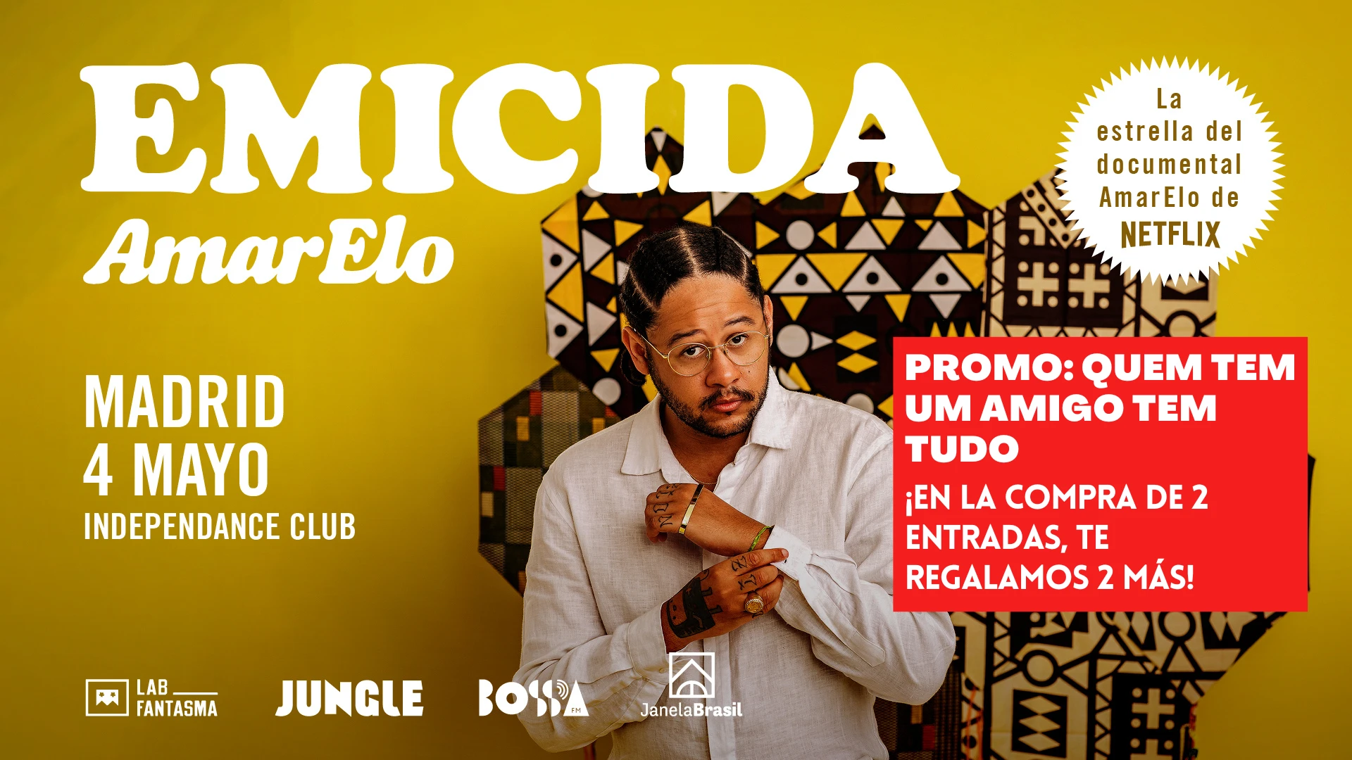 Emicida Presenta Amarelo | Madrid Cover