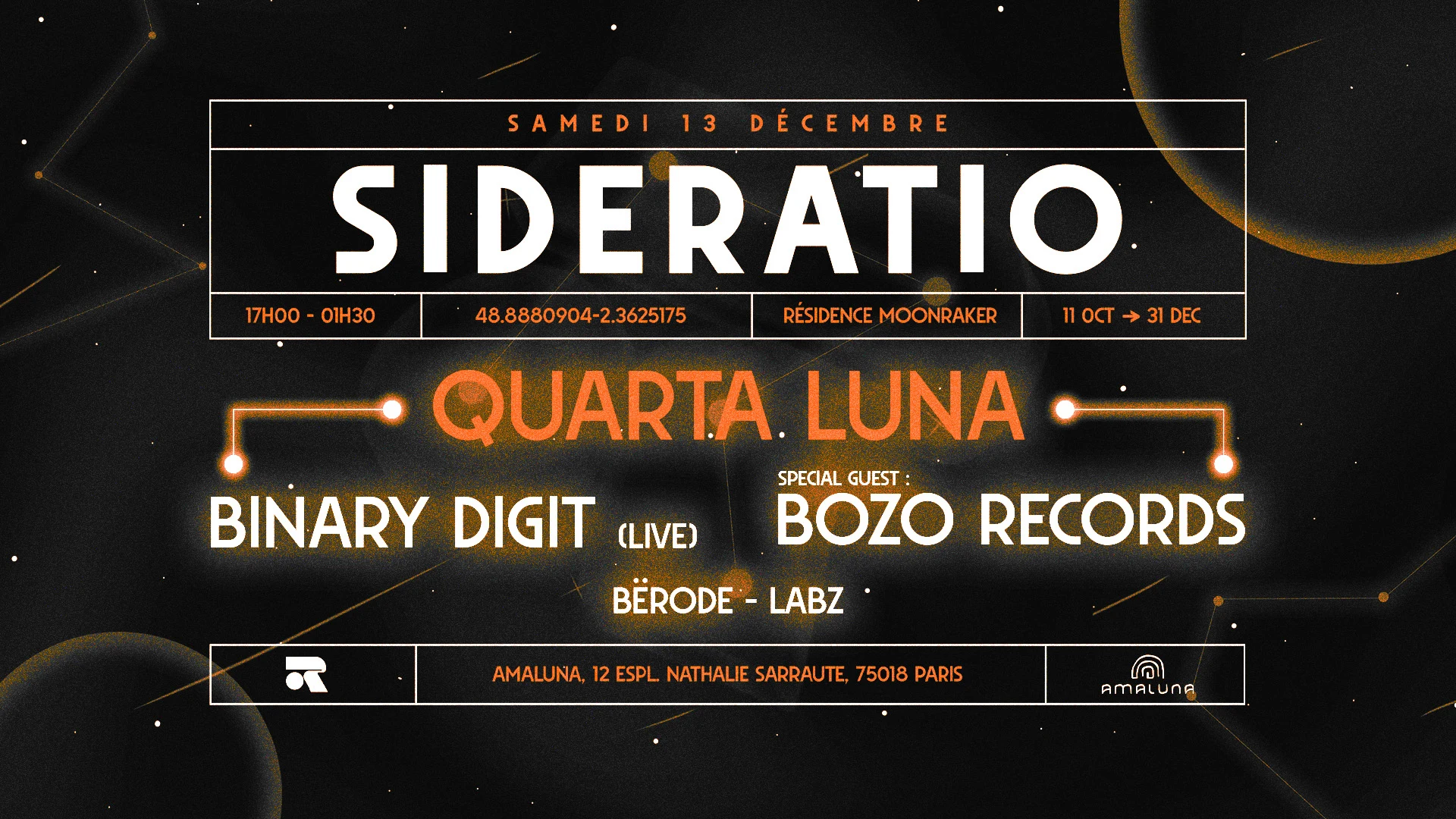Sideratio - Quarta Luna : Binary Digit (Live) & Bozo Records Cover