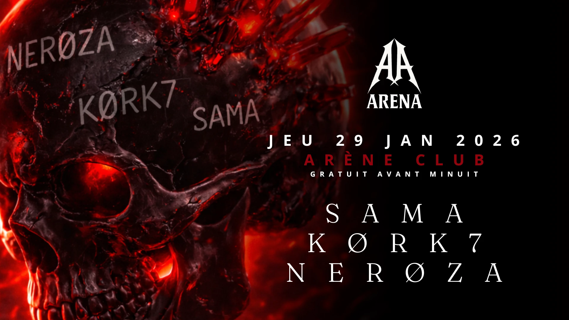 Arena Jeudi Techno : Nerøza - Kørk7 - Sama Cover