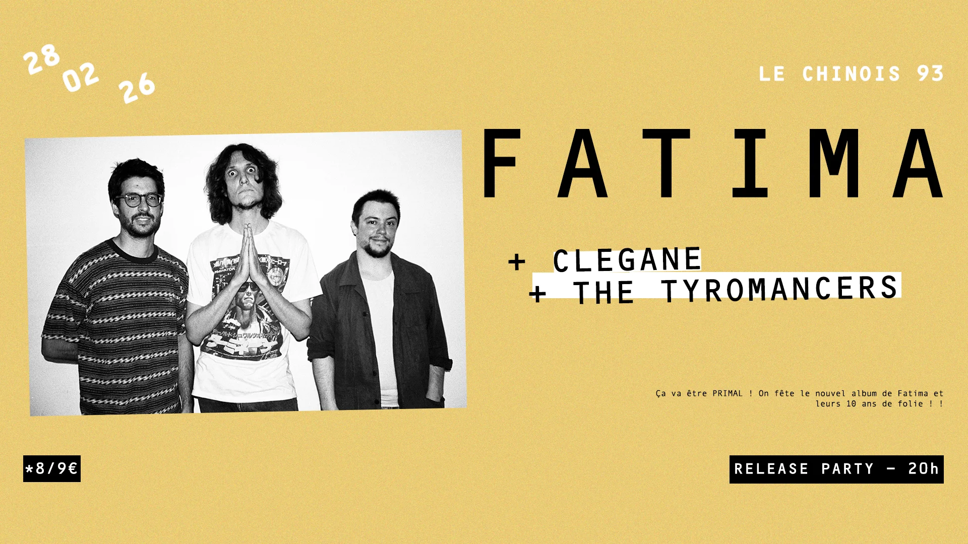 Fatima (Release Party) + Clegane + Tyromancers Cover