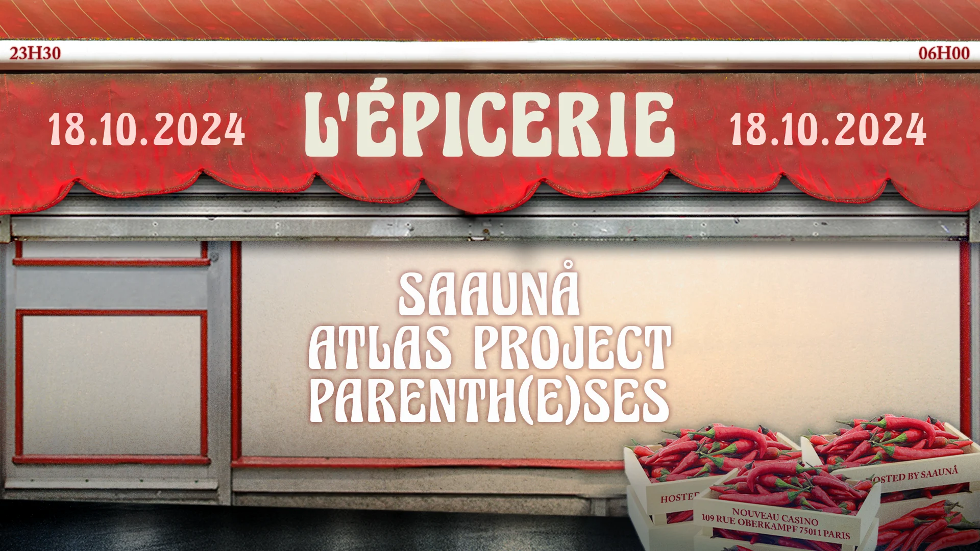 L'épicerie: Saaunå W/Parenthèses & Atlas @Nouveau Casino🌶 Cover