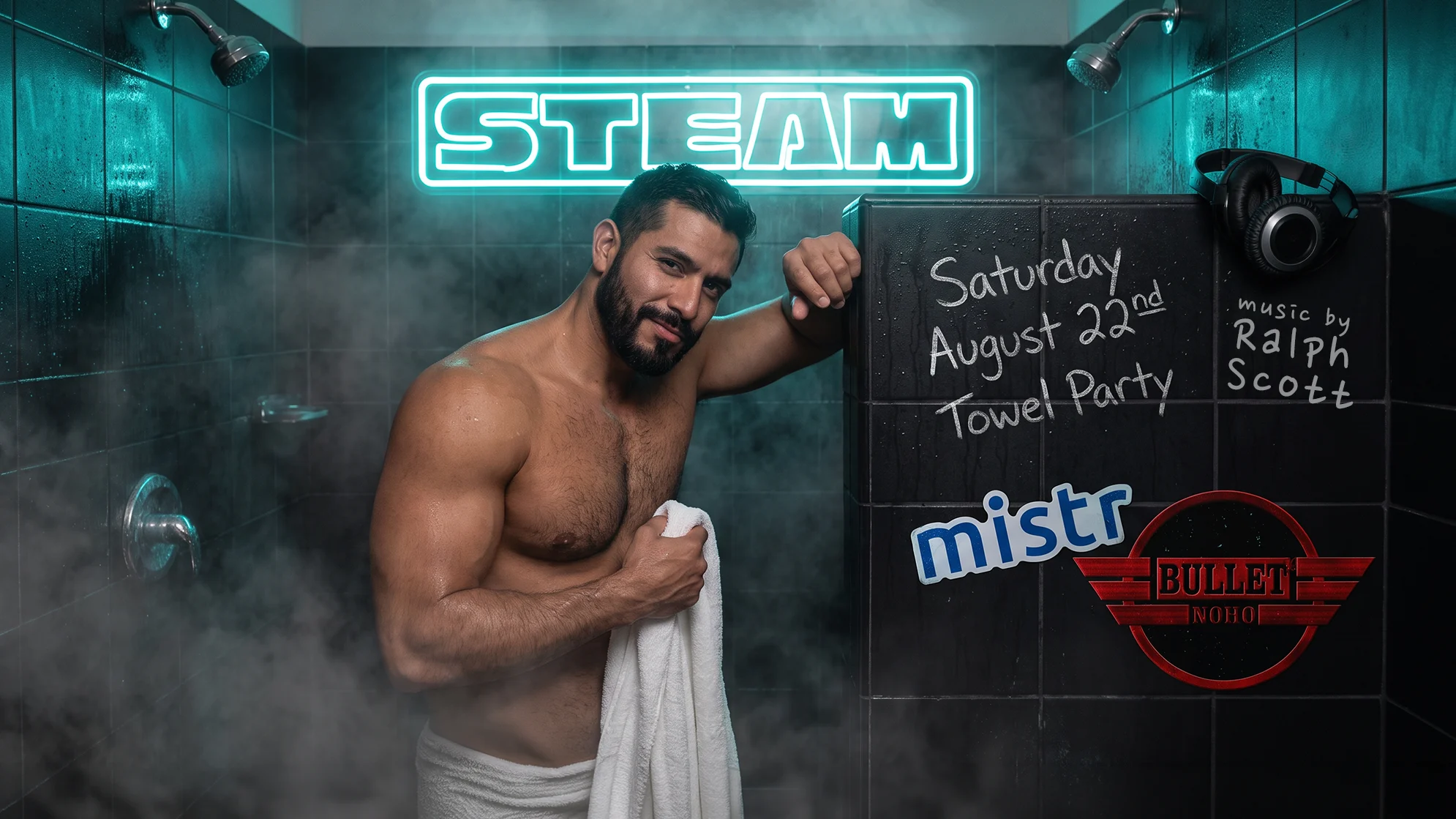 Steam Towel Party Los Angeles | August Edition Cover