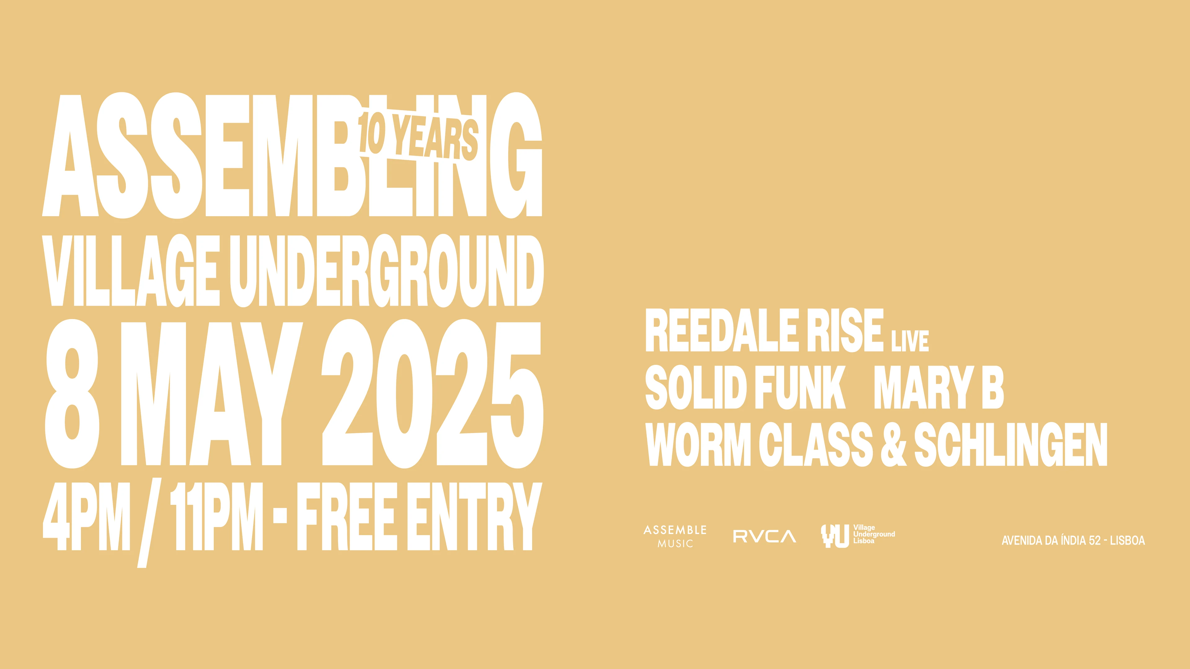 Assembling Village Underground | Thu 8 May • Free Entry Cover
