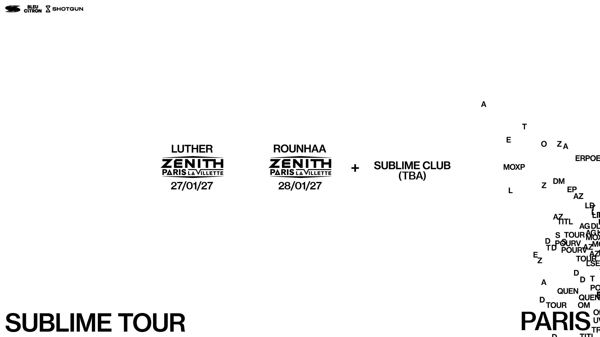 Sublime Tour - Paris Cover