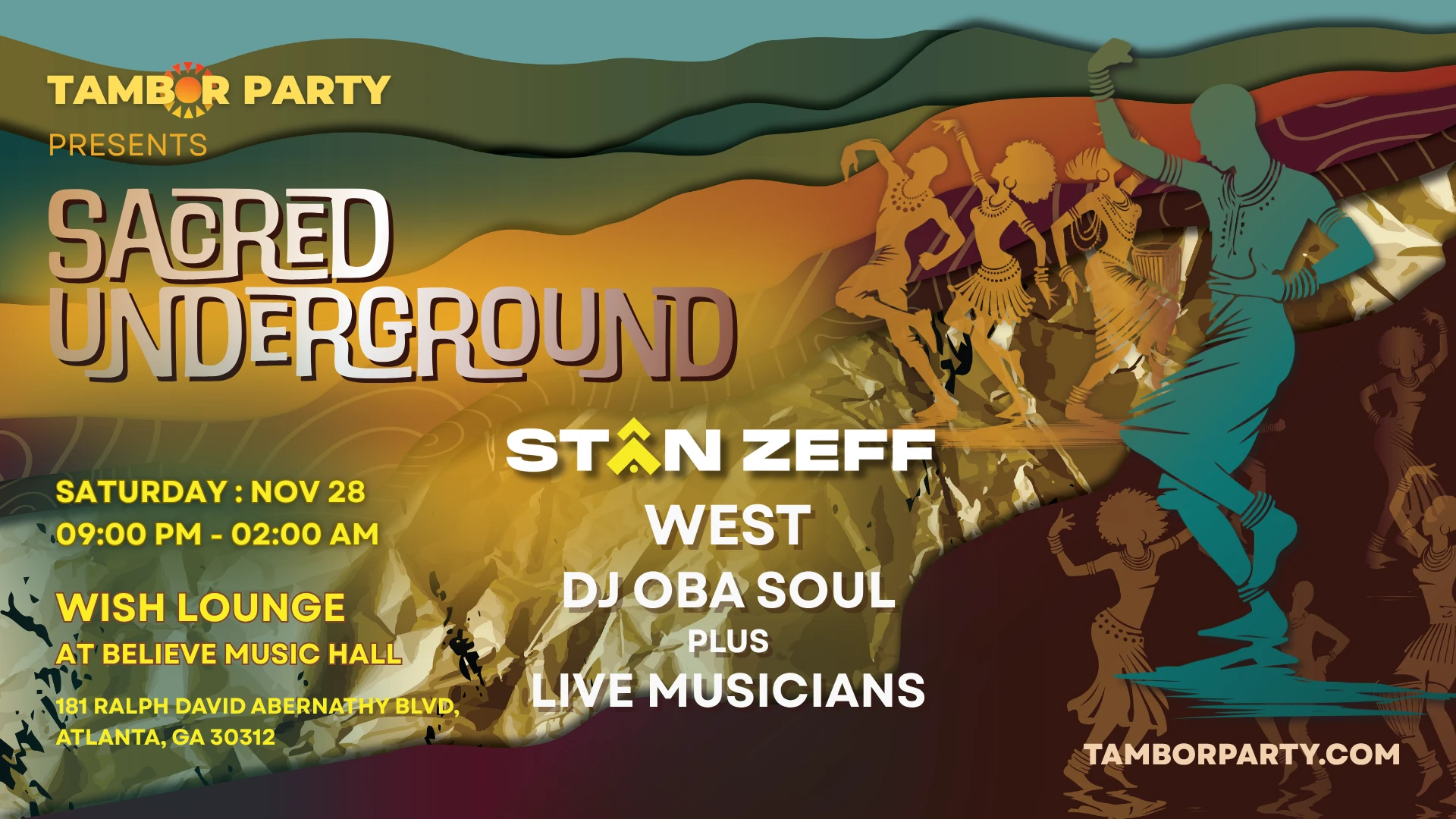 Tambor Party Presents 'sacred Underground' - Nov 28 Cover