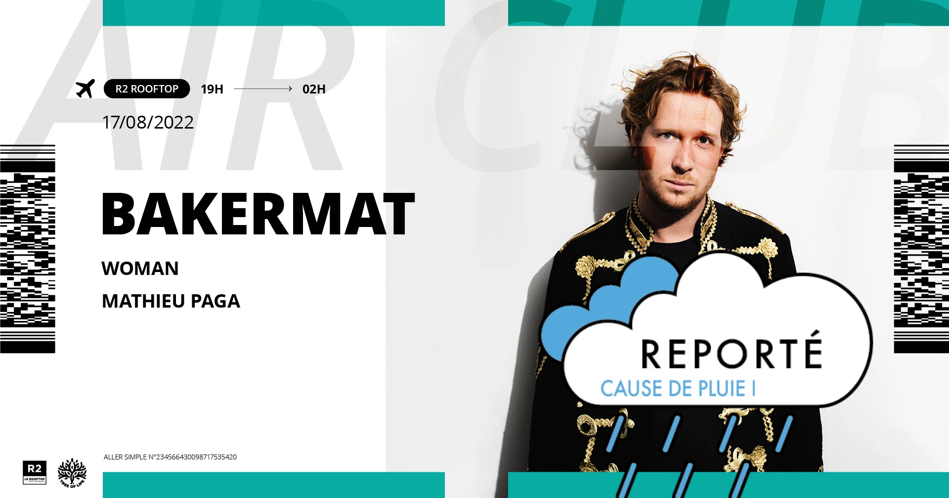 (Reporté 🌧) R2 I Le Rooftop X Air Club  : Bakermat Cover