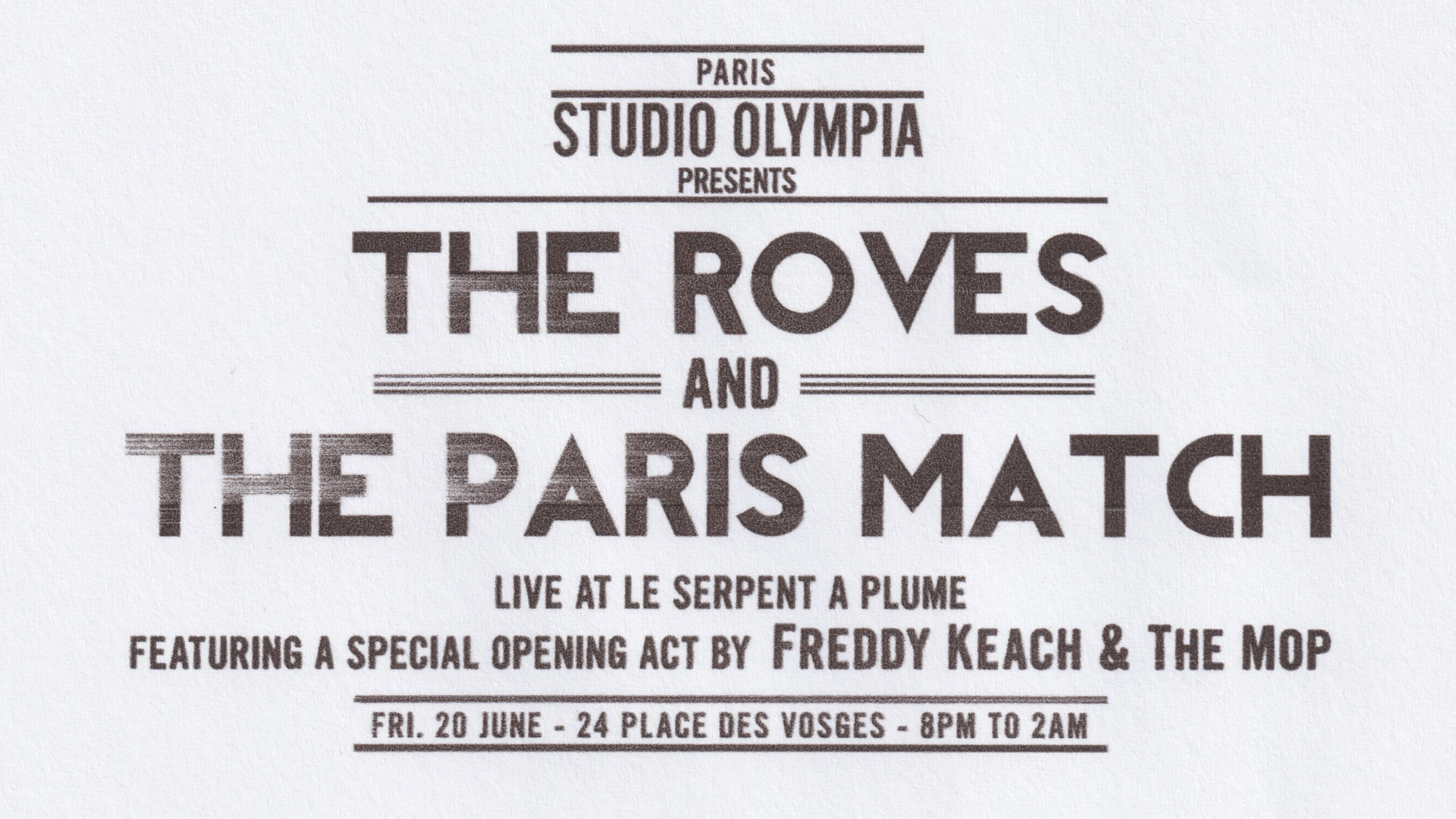 The Roves & The Paris Match Cover