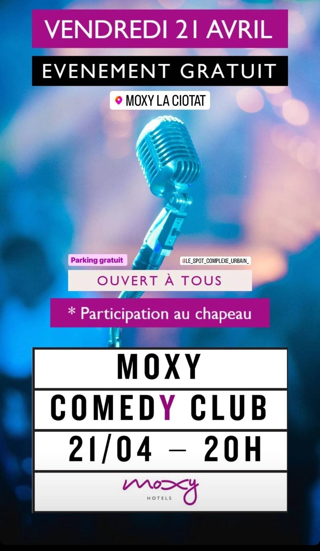 Moxy Comedy Club Cover
