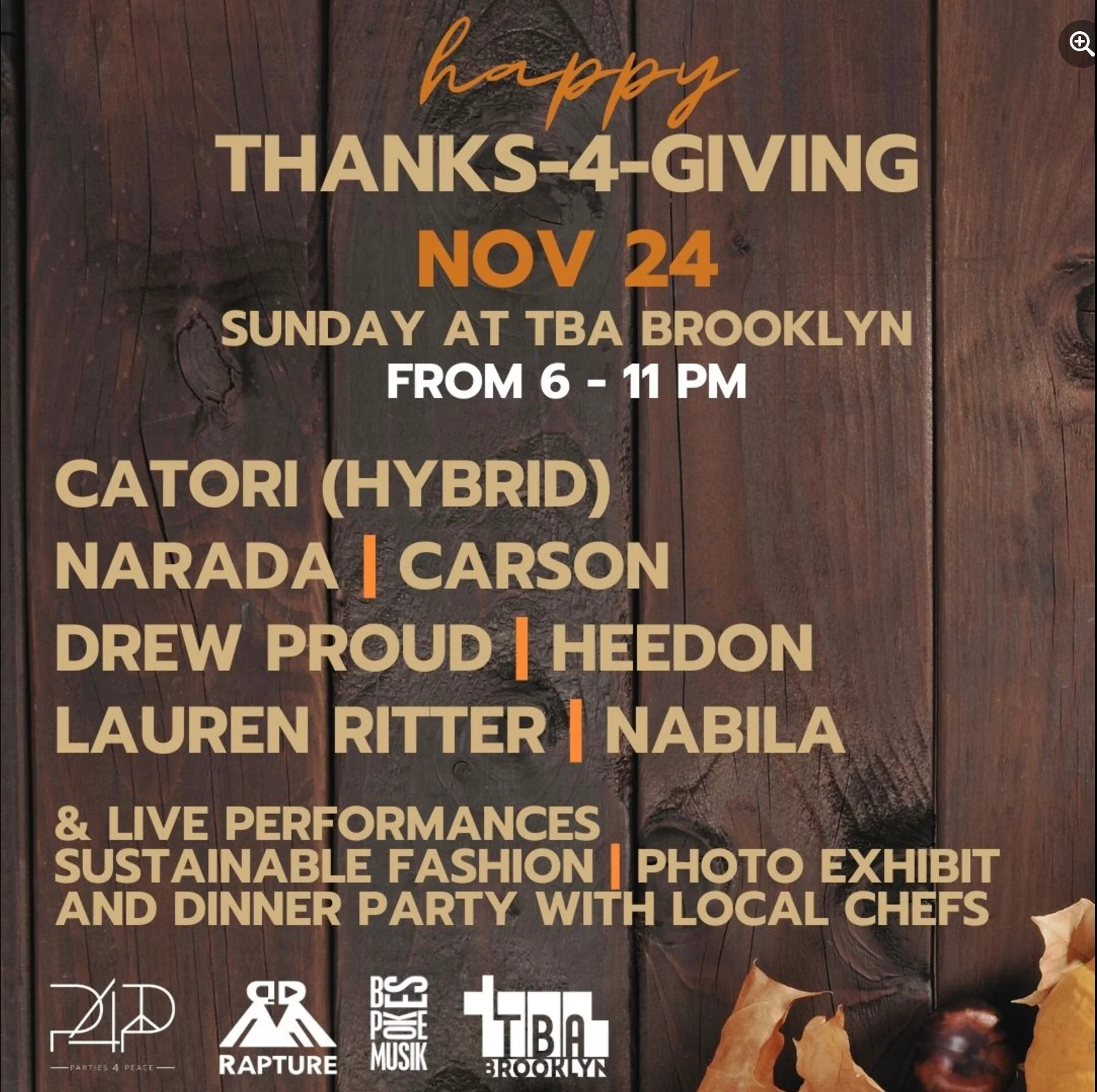 Thanks-4-Giving Dinner Party And Music Cover