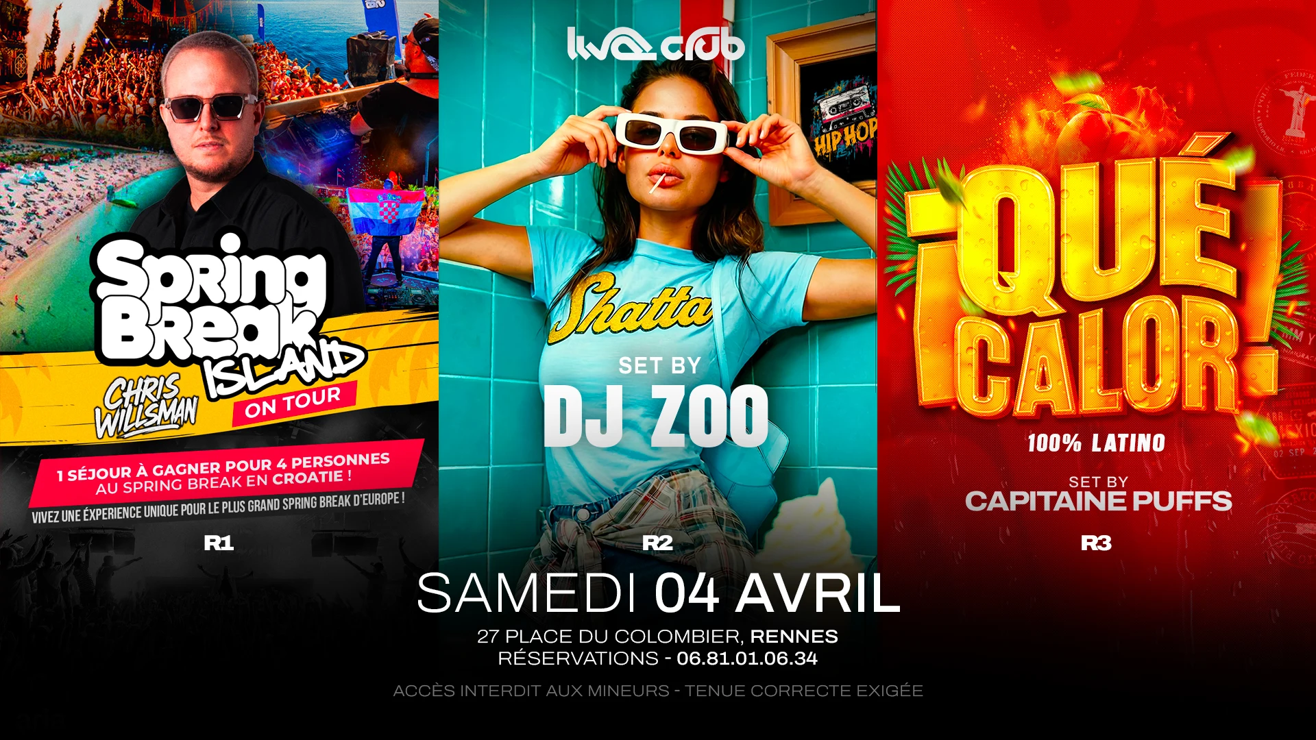 Que Calor & Spring Break: Chris Willsman - Dj Zoo- Cpt Puffs Cover