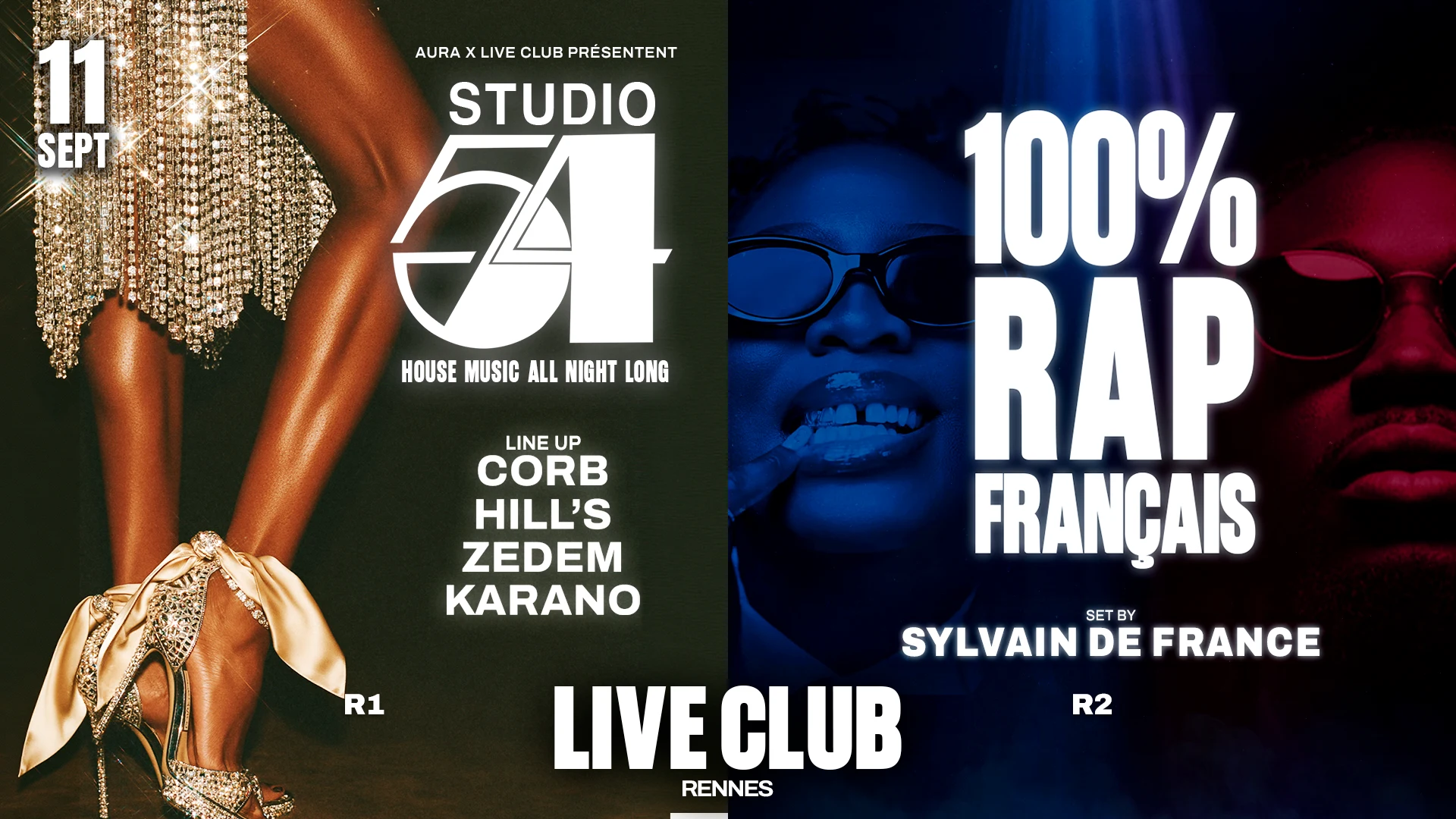 Studio 54 & 100 % Rap Français : Aura Et Sylvain De France Cover
