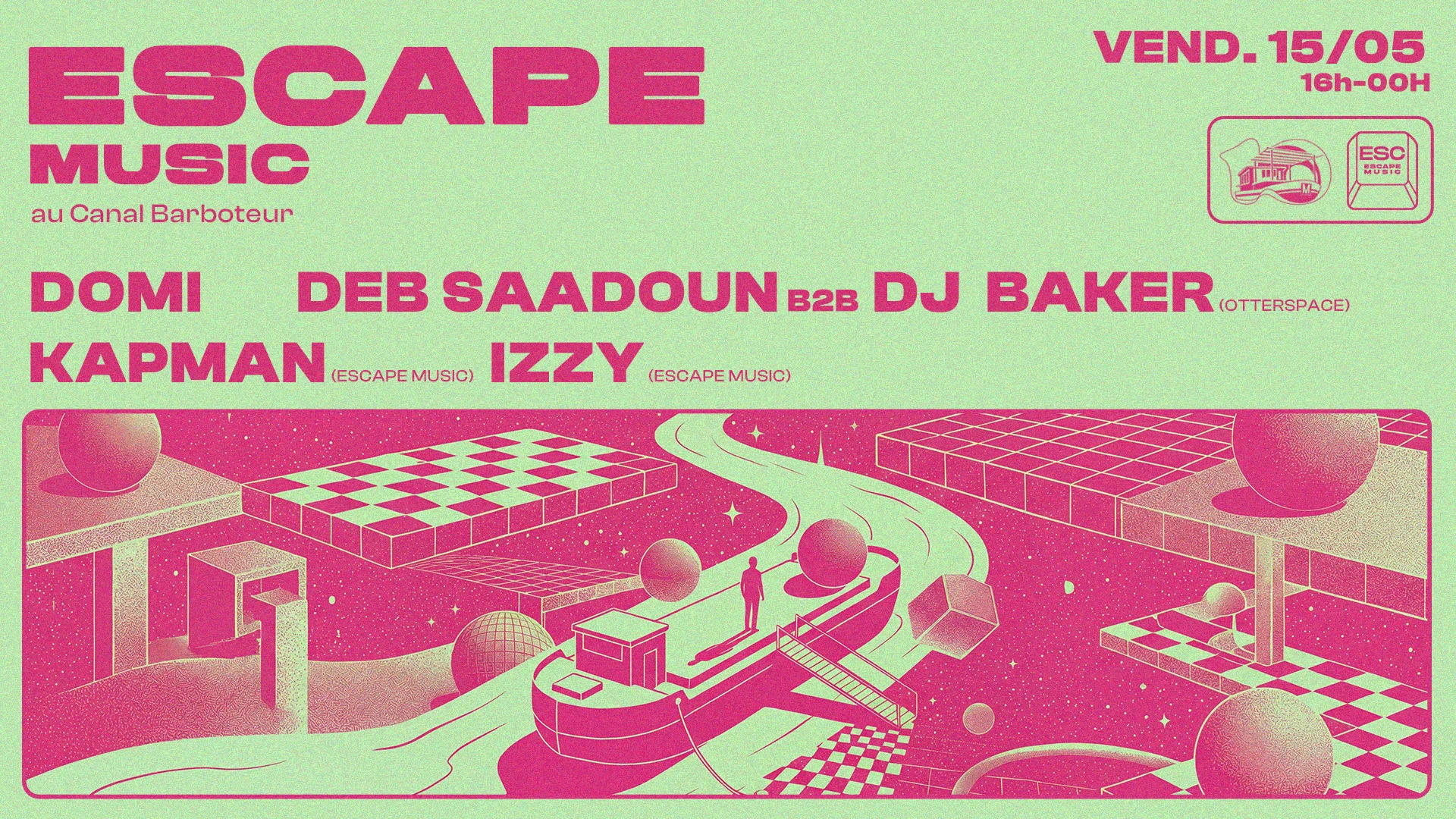 Escape Music Invite Domi & Otterspace Au Canal Barboteur Cover