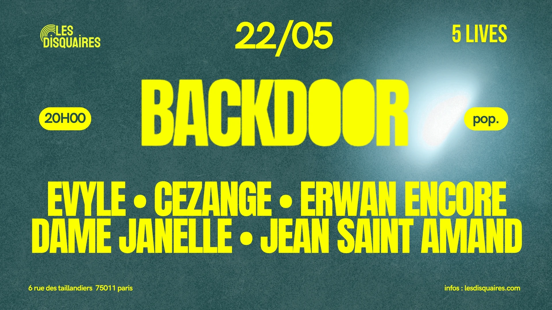 Backdoor X Les Disquaires - Lives Cover