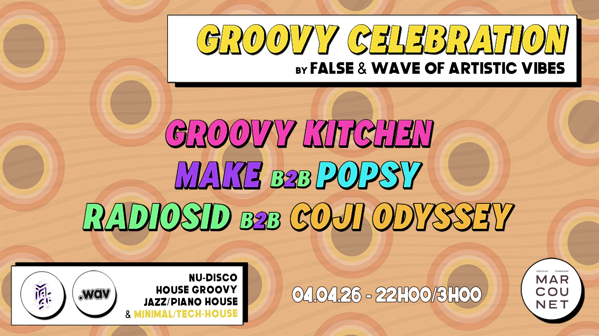 Groovy Celebration À La Péniche Marcounet ! By False & Wav Cover