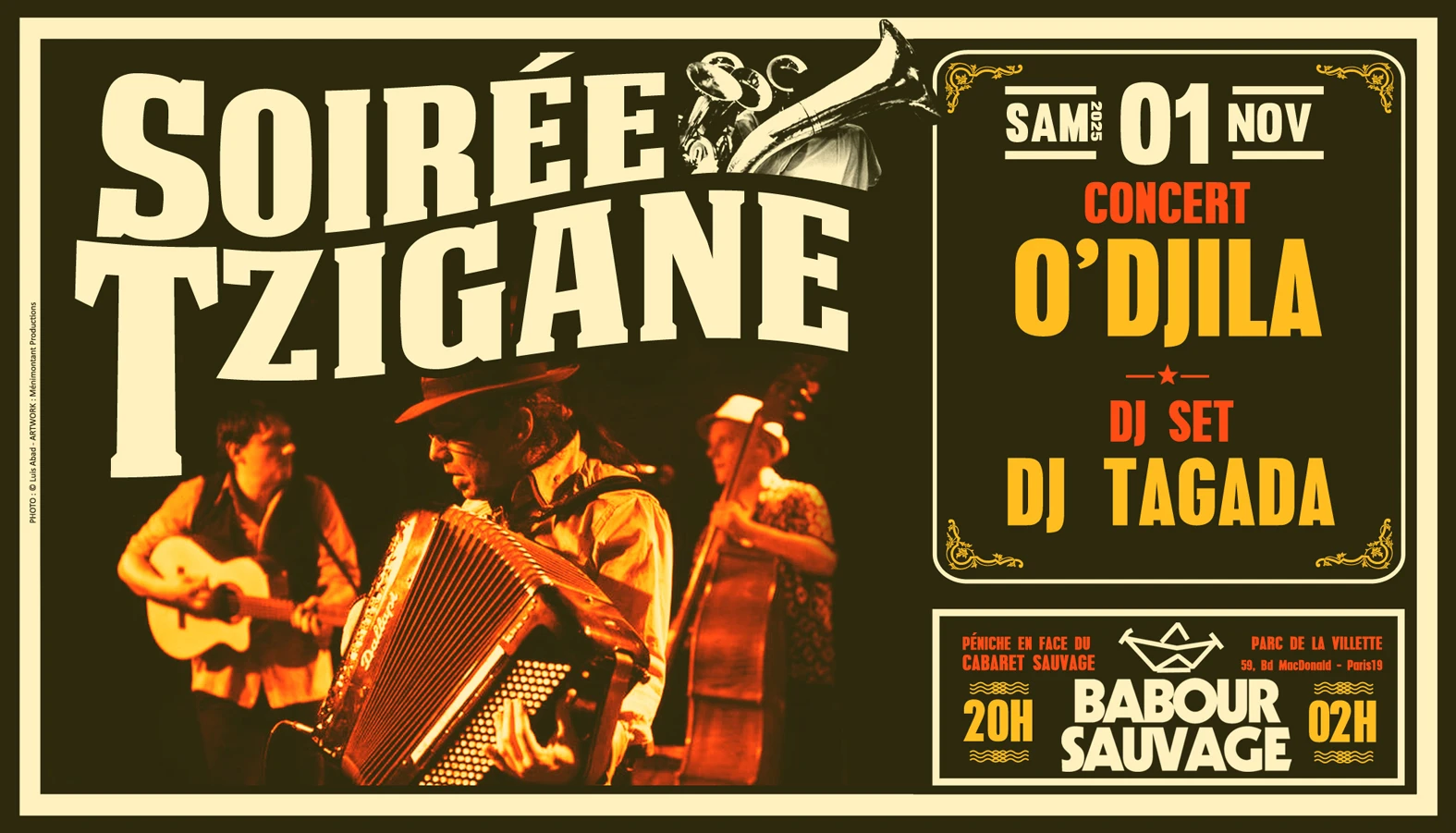 Soirée Tzigane Paris • O'djila + Dj Tagada Cover