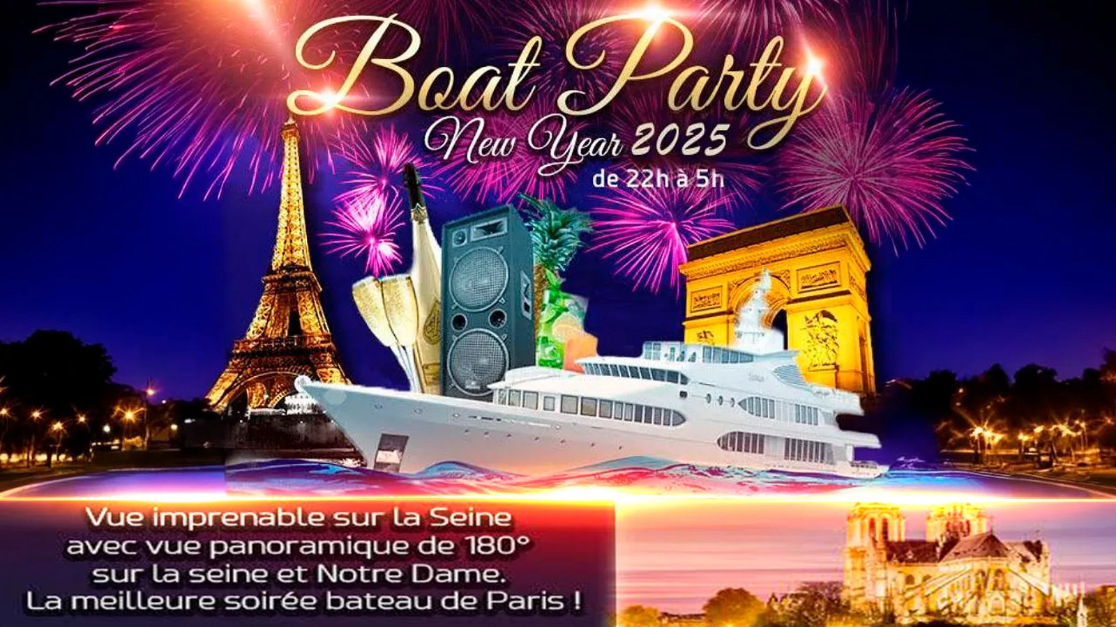 Boat Party New Year 2025 Nouvel An D' Exception Sur La Seine Cover