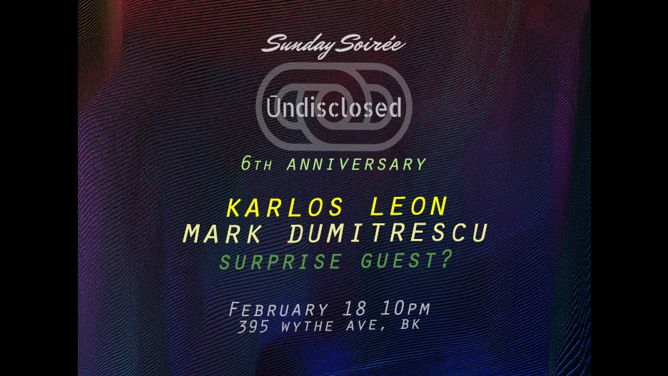 Sunday Soirée Feat. Undisclosed Anniversary Cover