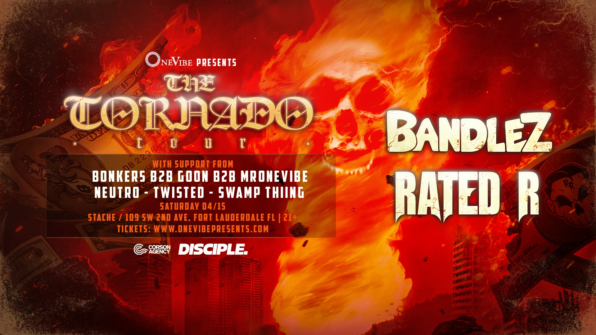 Onevibe Presents Bandlez & Rated R Tornado Tour Cover