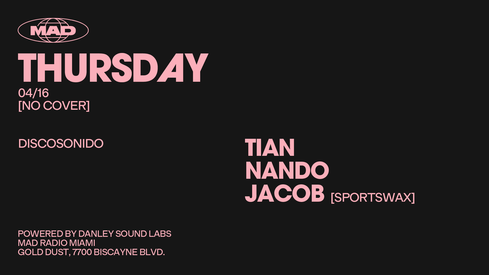 Discosonido: Tian, Nando, Jacob Cover