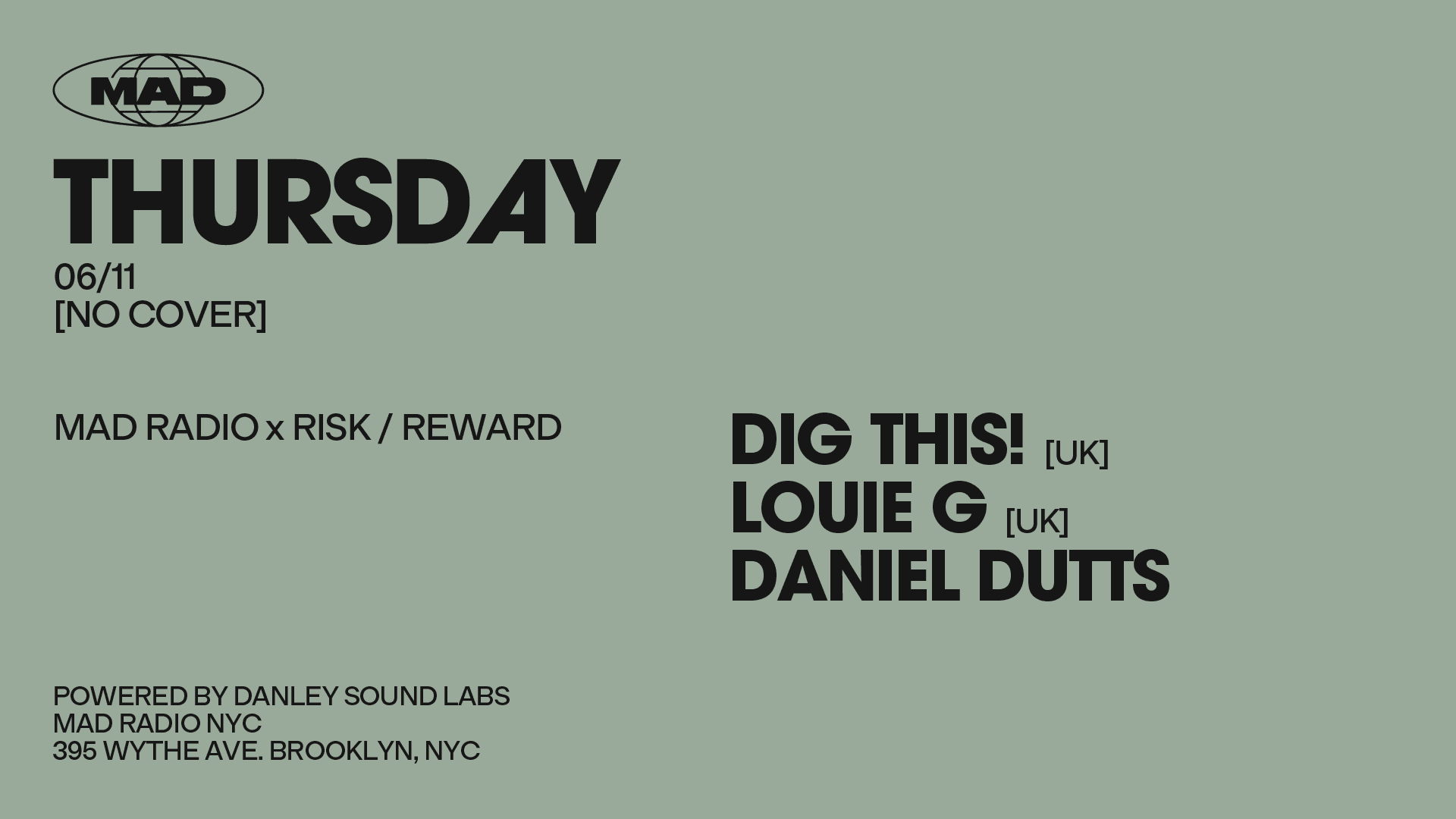 Mad Radio X Risk /Reward: Dig This / Louie G / Daniel Dutts Cover