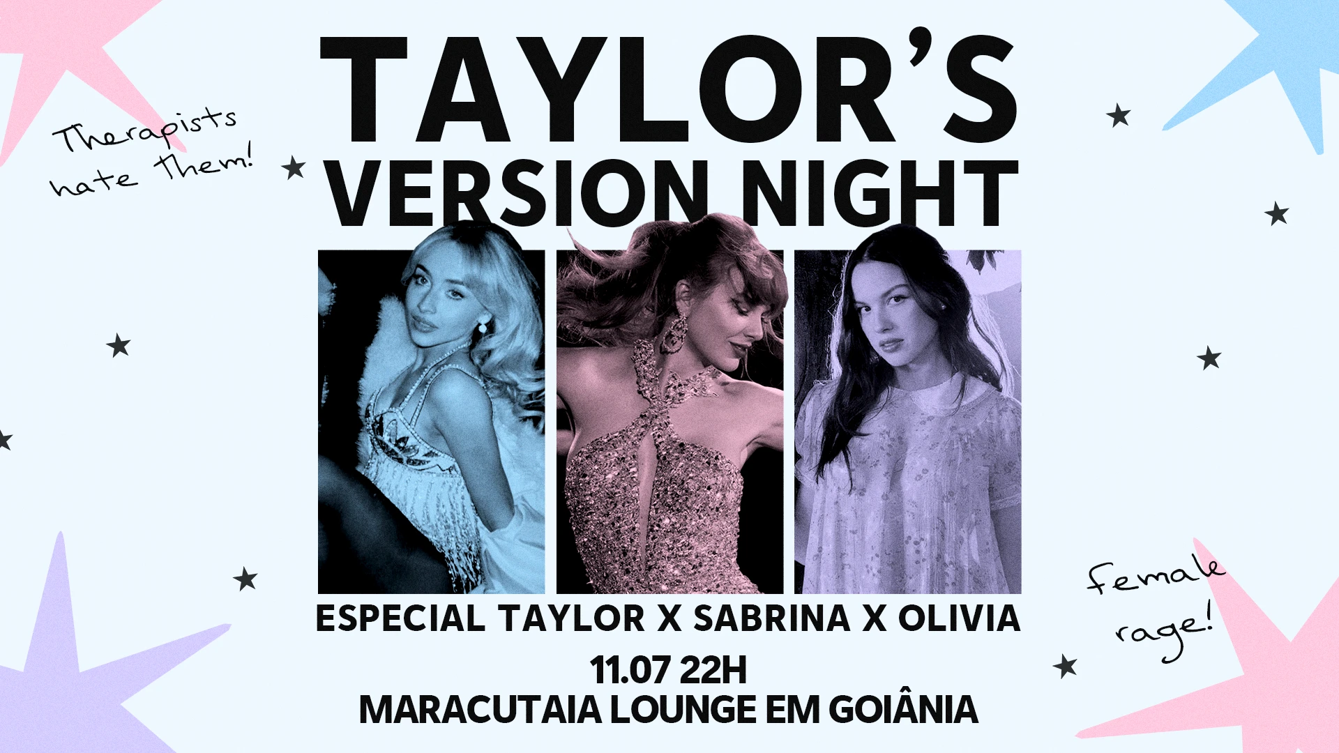 Taylor's Version Night: Taylor X Sabrina X Olivia Em Goiânia Cover
