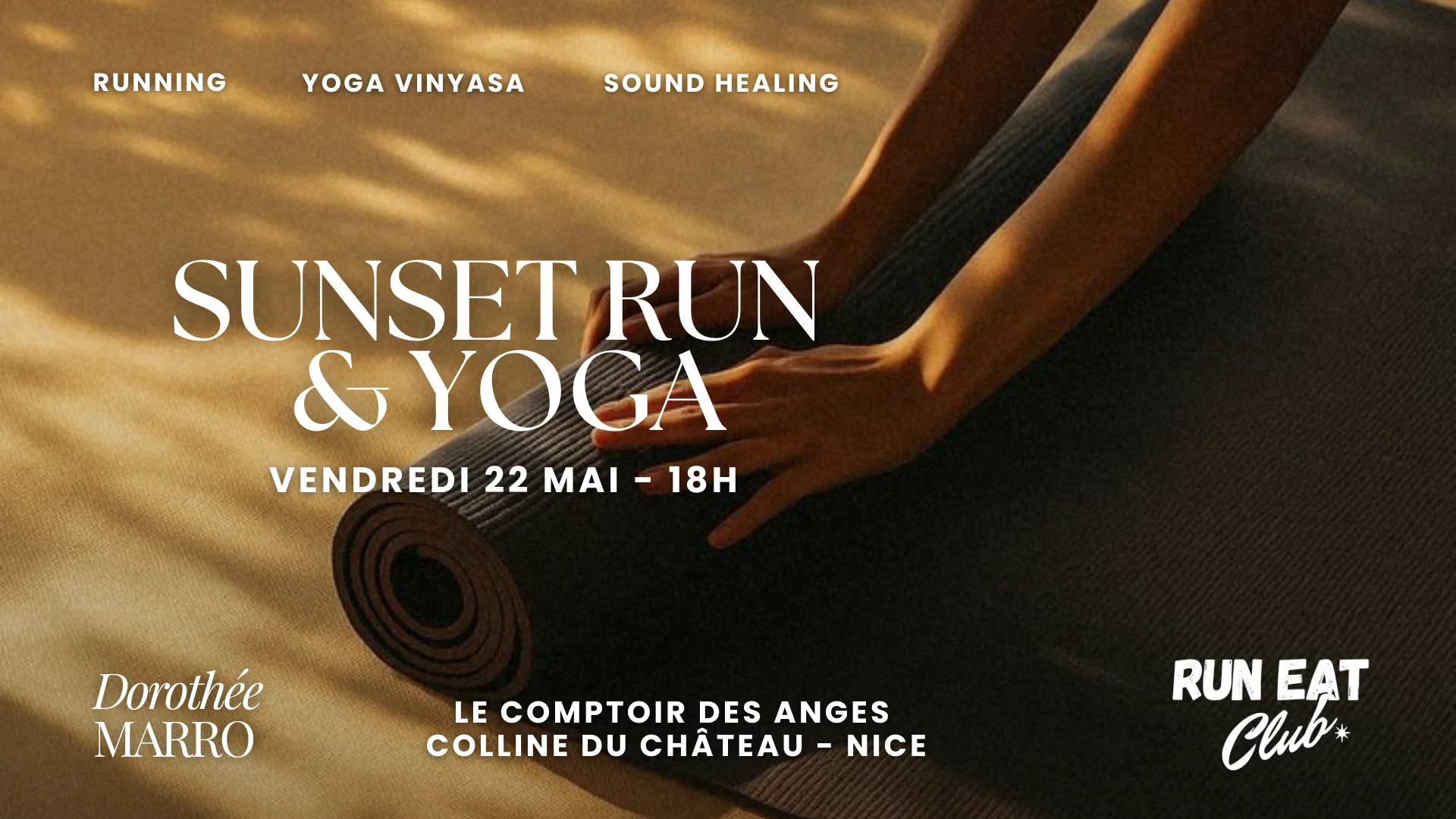Sunset Run & Yoga - Run Eat Club X Dorothée Marro Cover