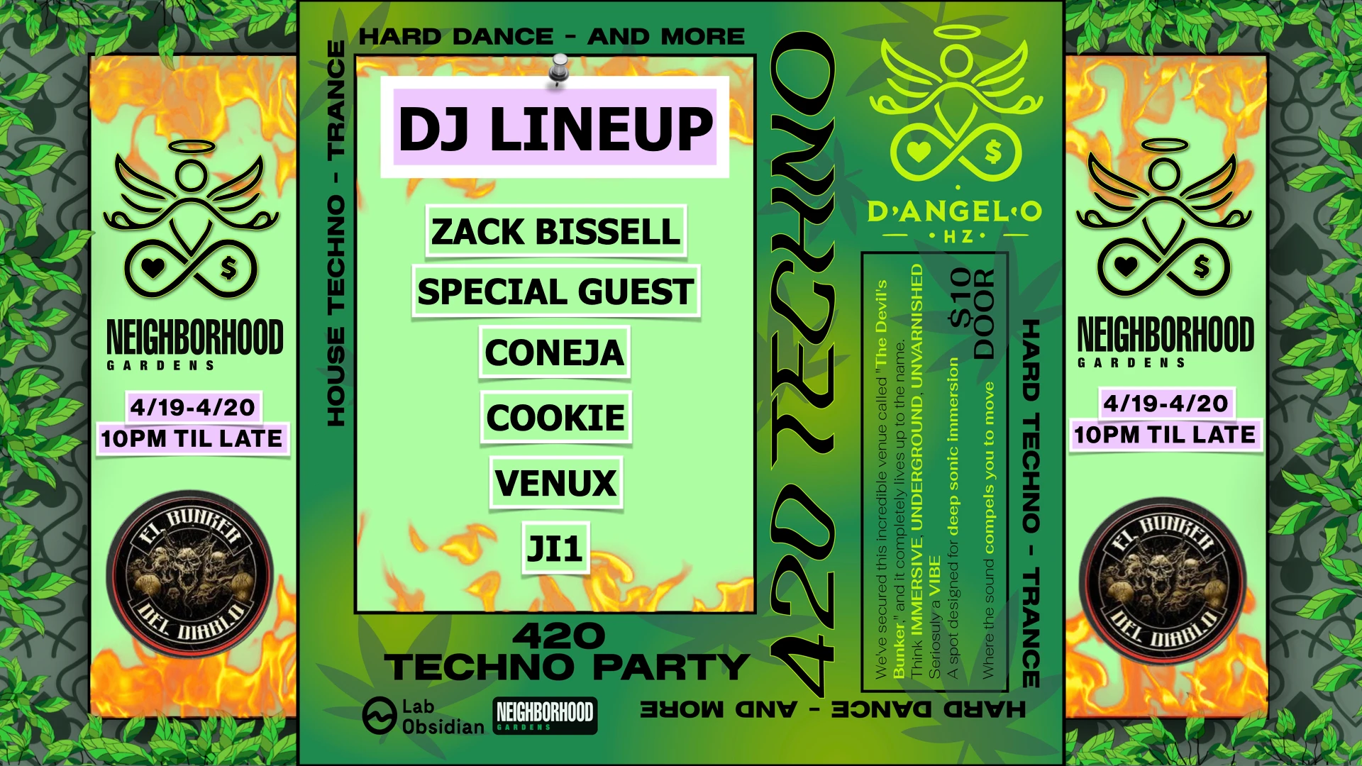 Countdown 420 Techno Party Cover