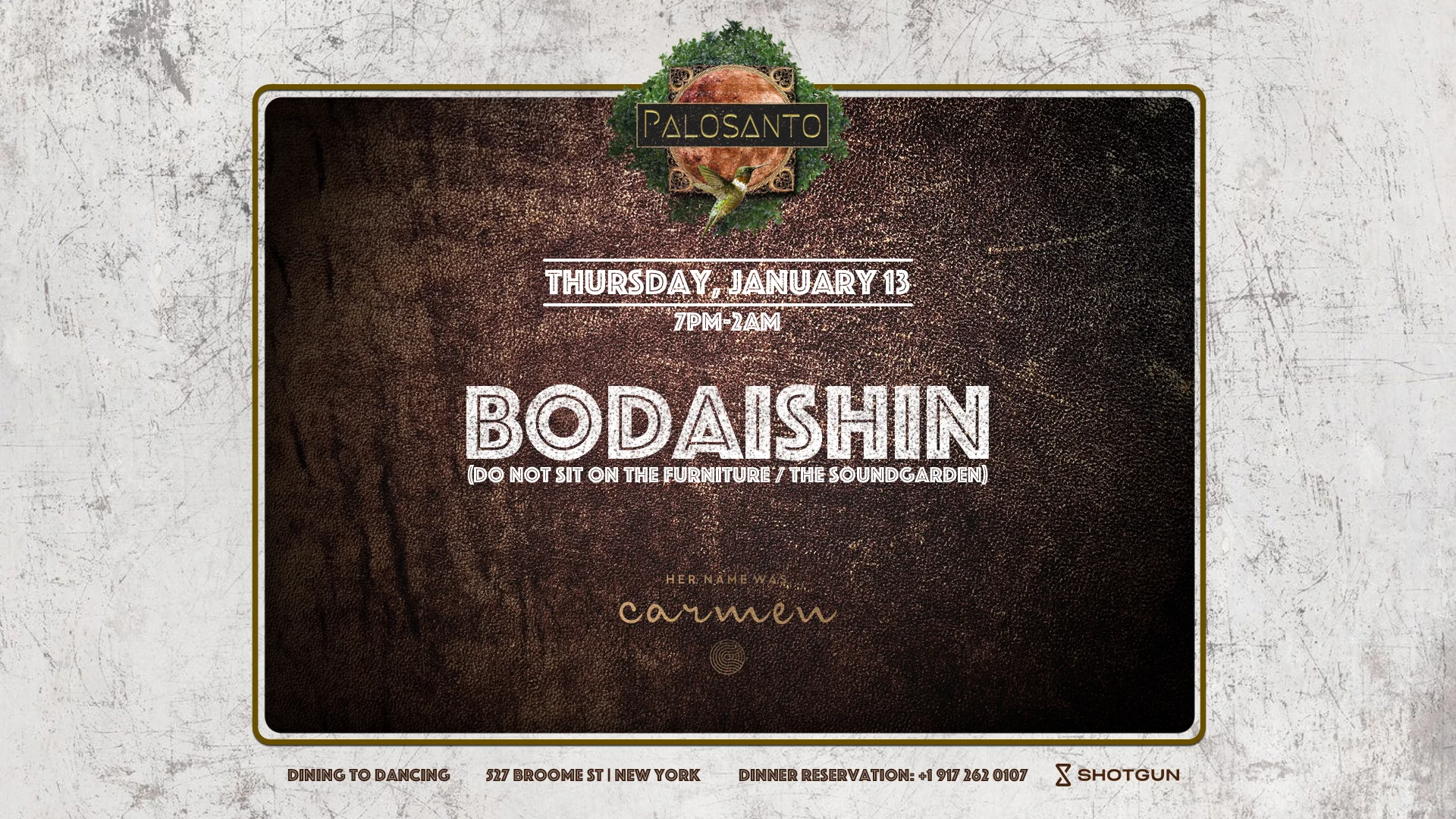  🦜 Palosanto: Bodaishin (Do Not Sit On The Furniture/The Soundgarden) Cover