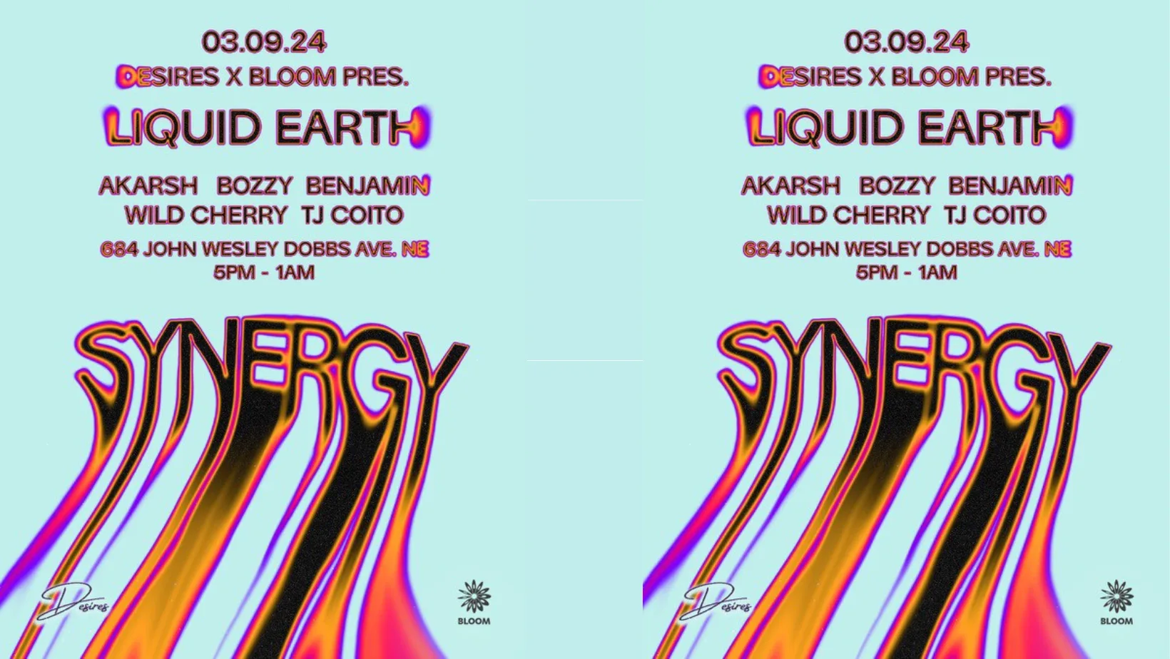 Desires X Bloom Present: Synergy 004 W/ Liquid Earth Cover