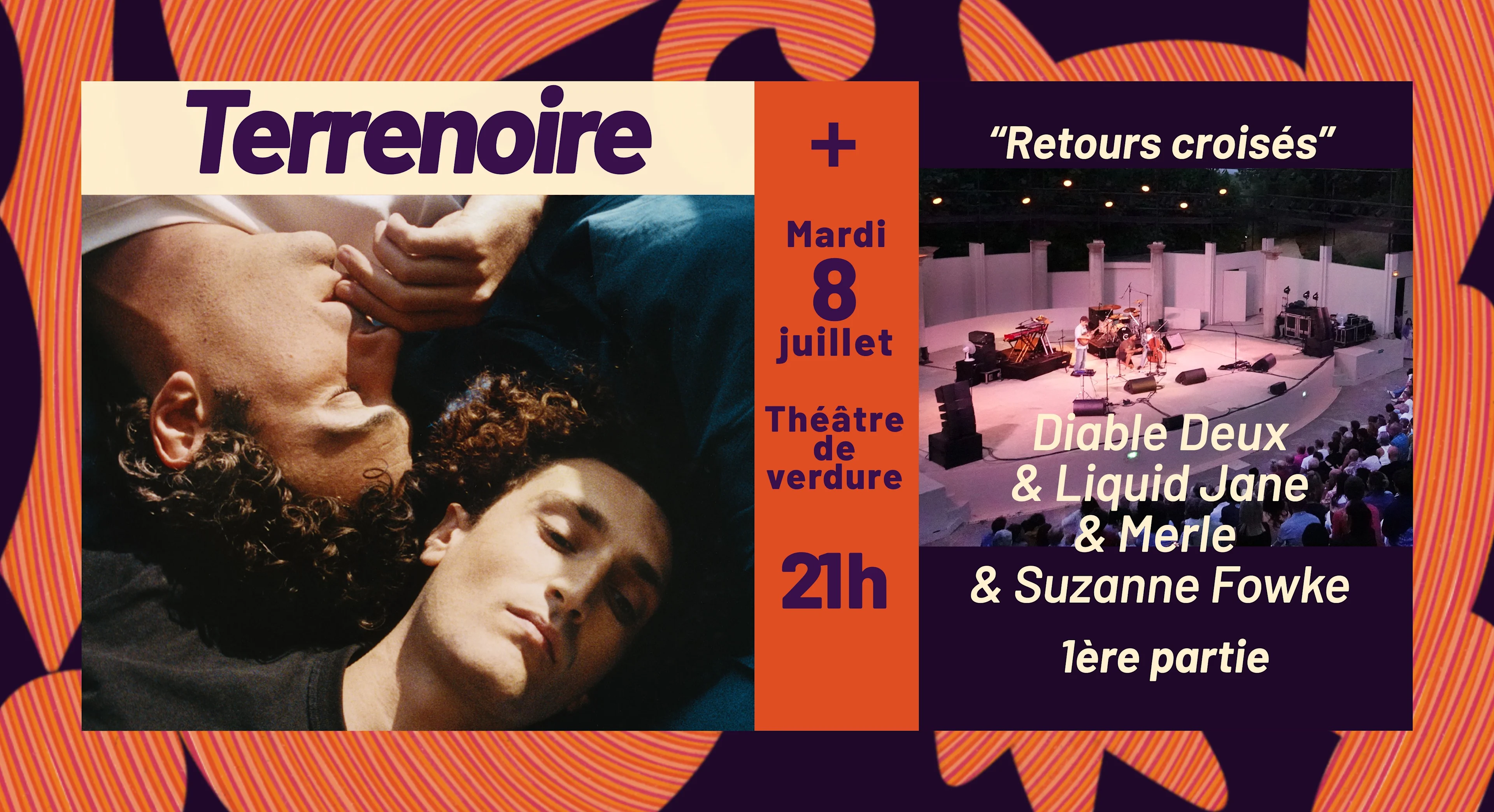 Concert Terrenoire + Diabledeux, Liquidjane, Merle, S. Fowke Cover