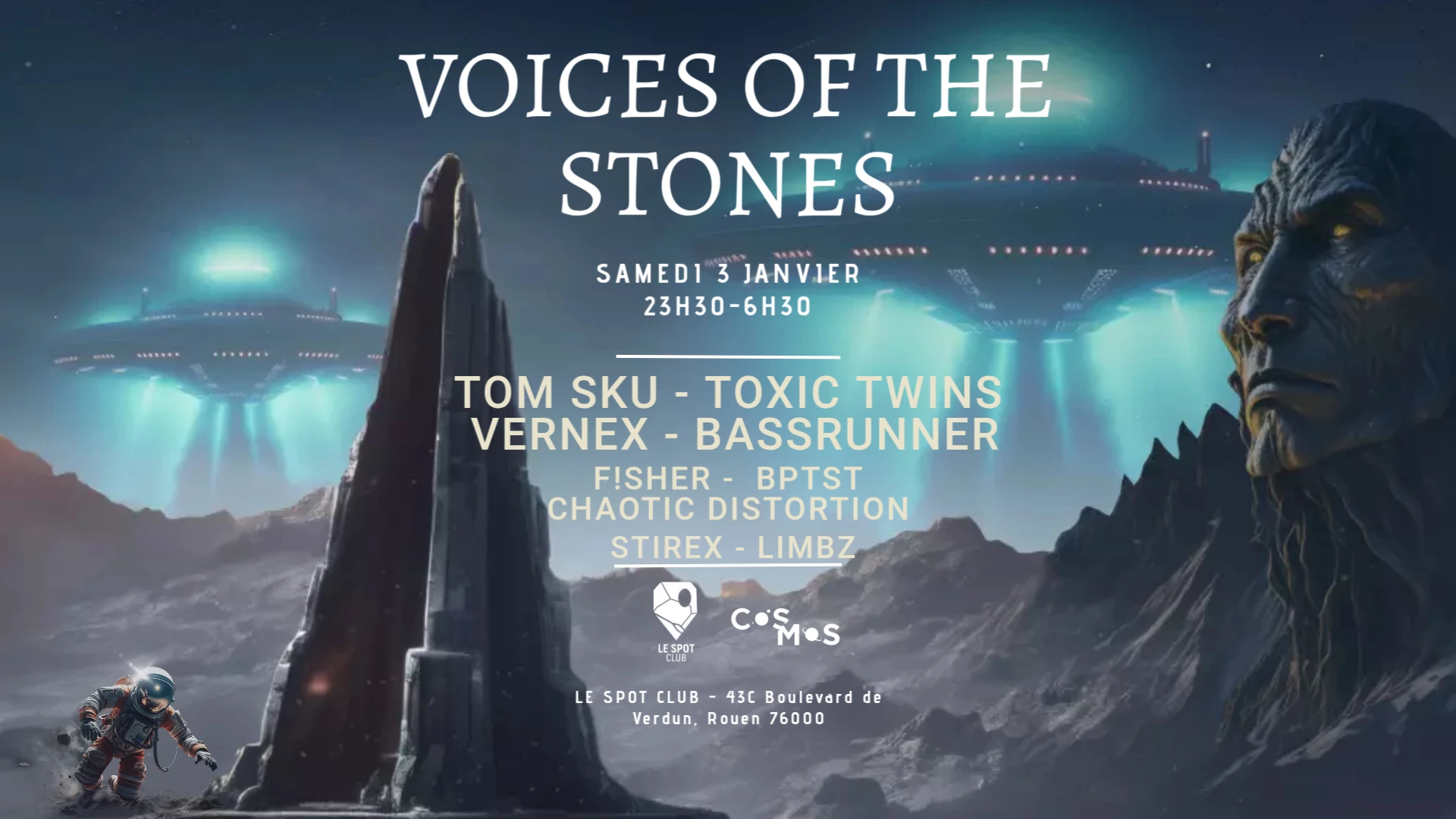 Cosmos - Voices Of The Stones W/ Tom Sku, Toxic Twins & More Cover