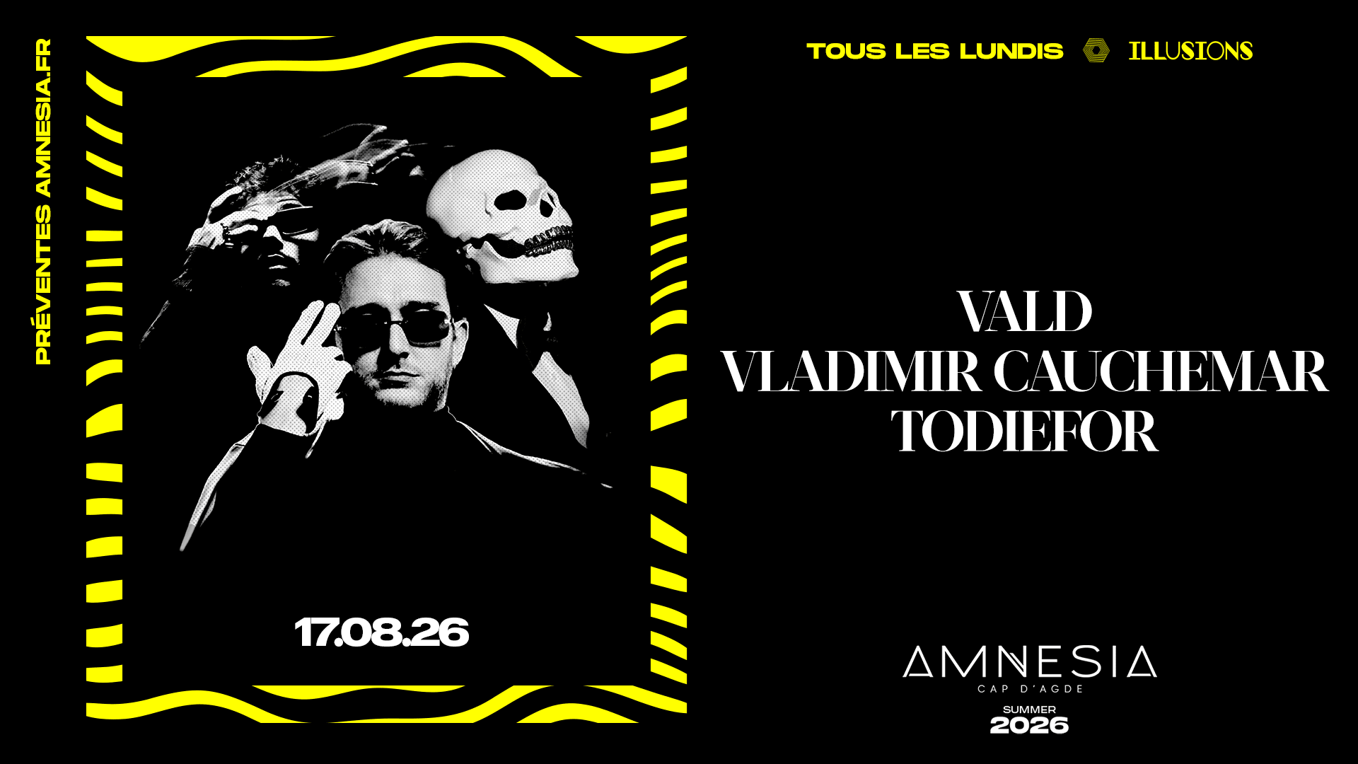 Vald + Vladimir Cauchemar + Todiefor @ Amnesia Cover