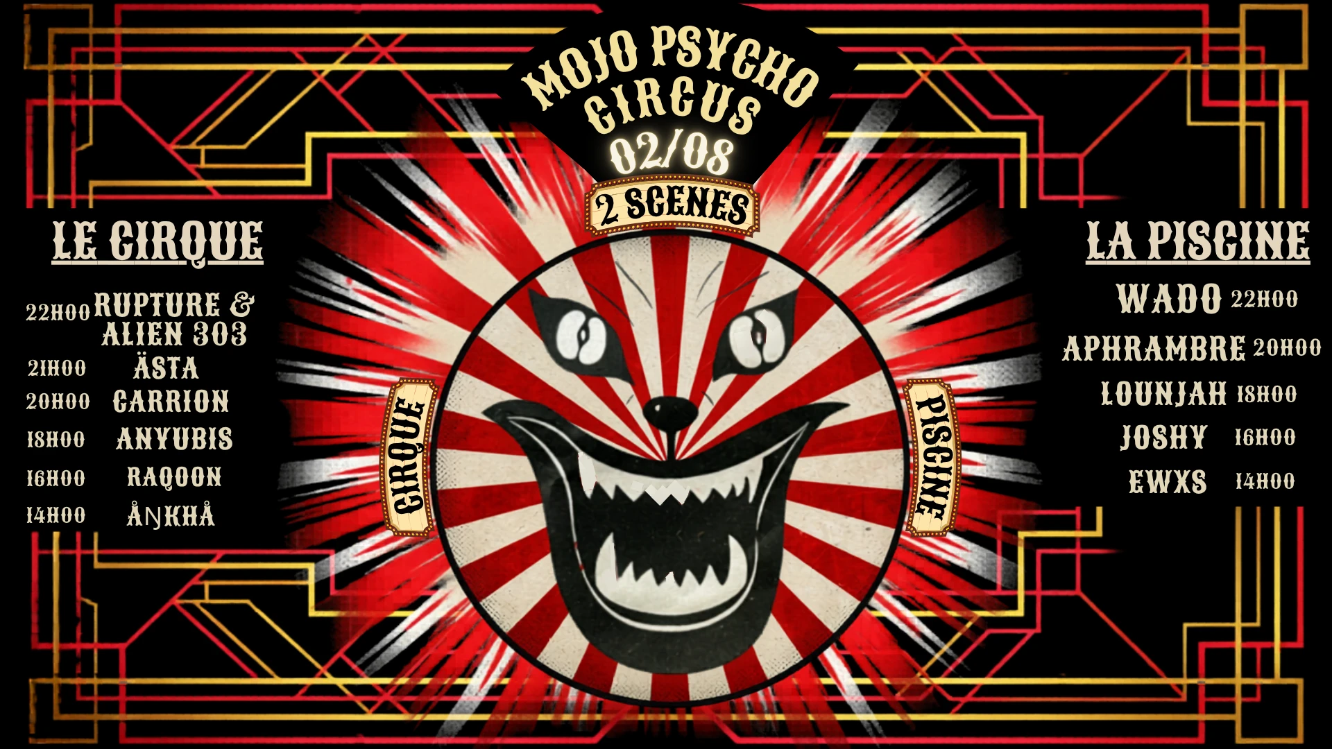 Mojo Psycho Circus W/ Rupture & Alien303 & Arphambre Cover