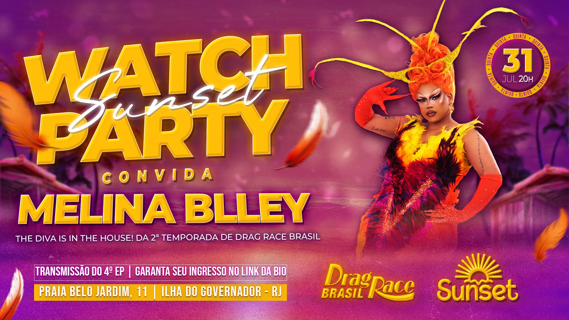 Watch Party Sunset Night Convida Melina Blley Cover